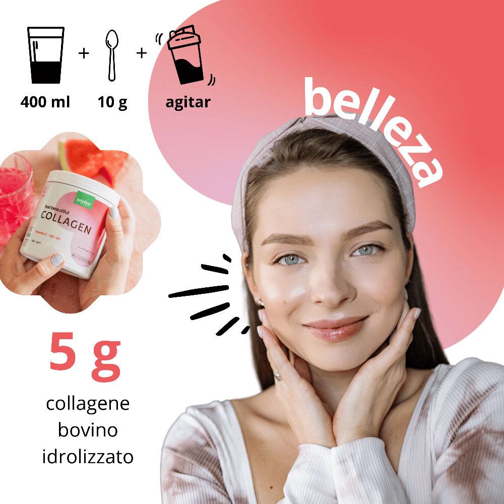 Purasana Feel Beautiful Beauty Collagen Polvere Gusto Watermelon
