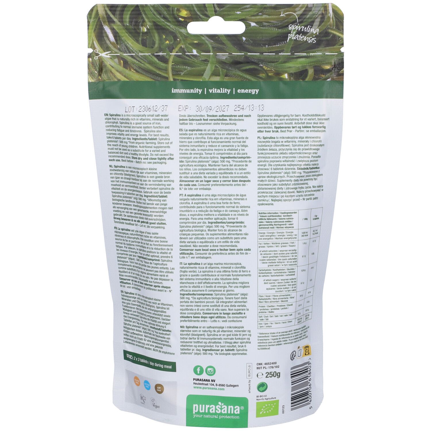 Purasana Spirulina Compresse