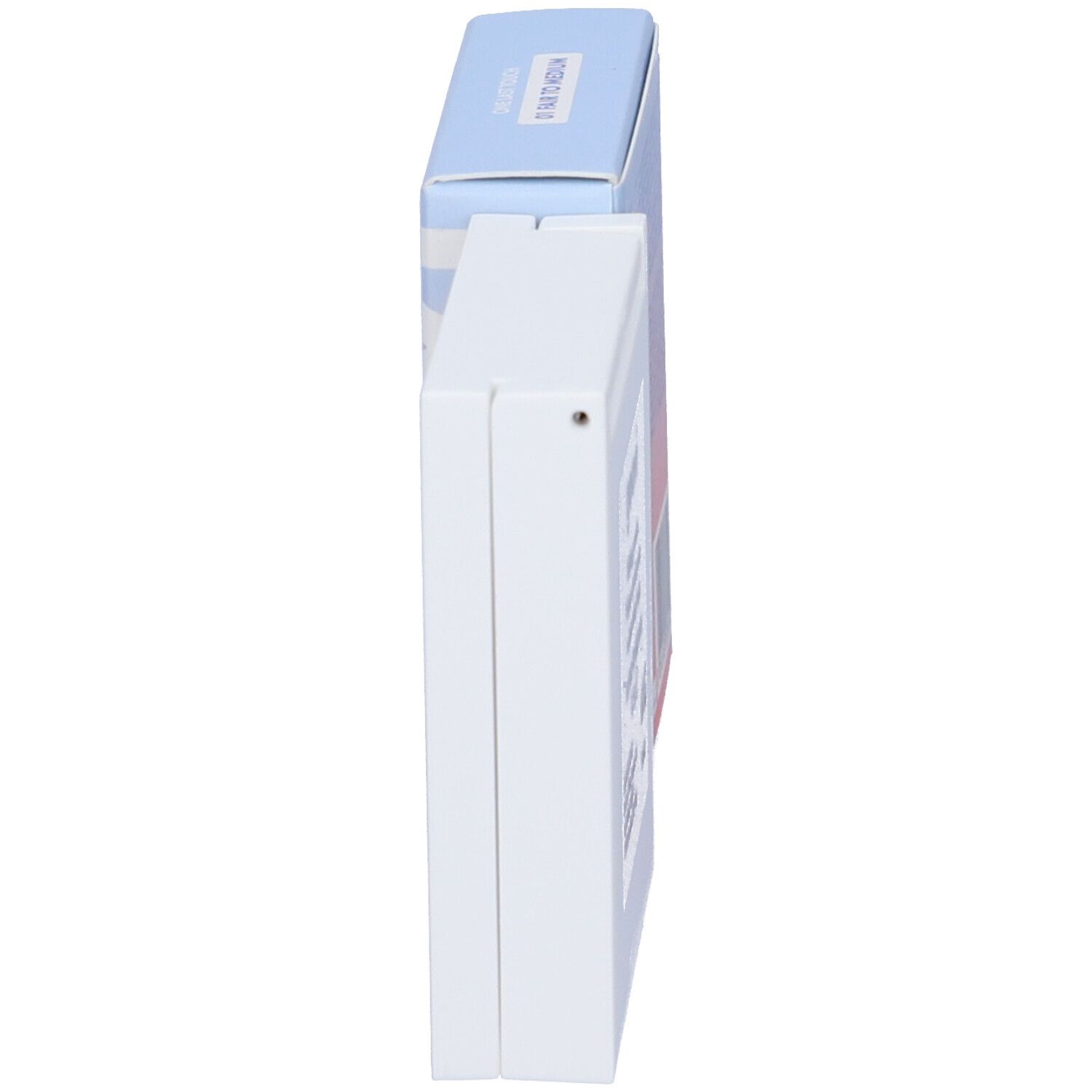 Vista laterale di una confezione di polvere. Stampato: “goovi”, “ONE LAST TOUCH”, testo in italiano.