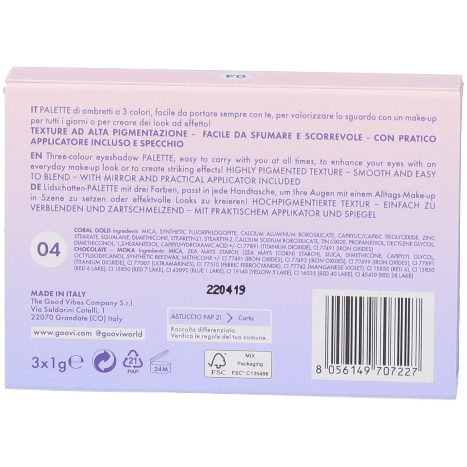 GOOVI PALETTE OMBRETTI 3 04