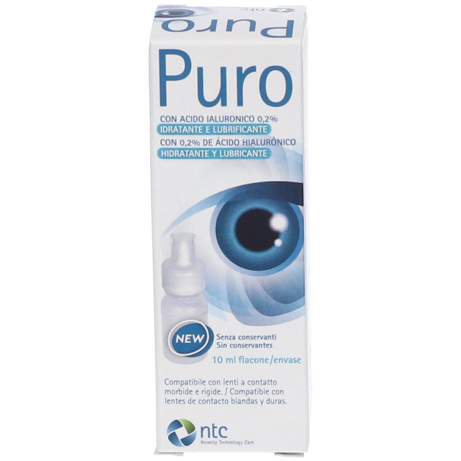 Soluzione Sterile Per Uso Oftalmico Puro Idratante E Lubrificante 0,2% Acido Ialuronico Senza Conservanti 10 Ml