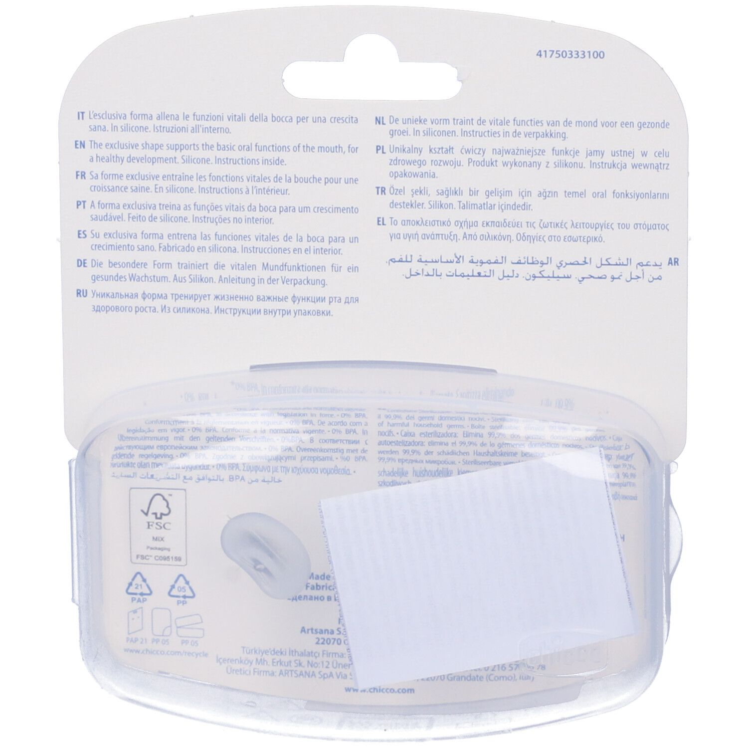 Chicco Succhietti Air Blu Silicone 6-16 Mesi