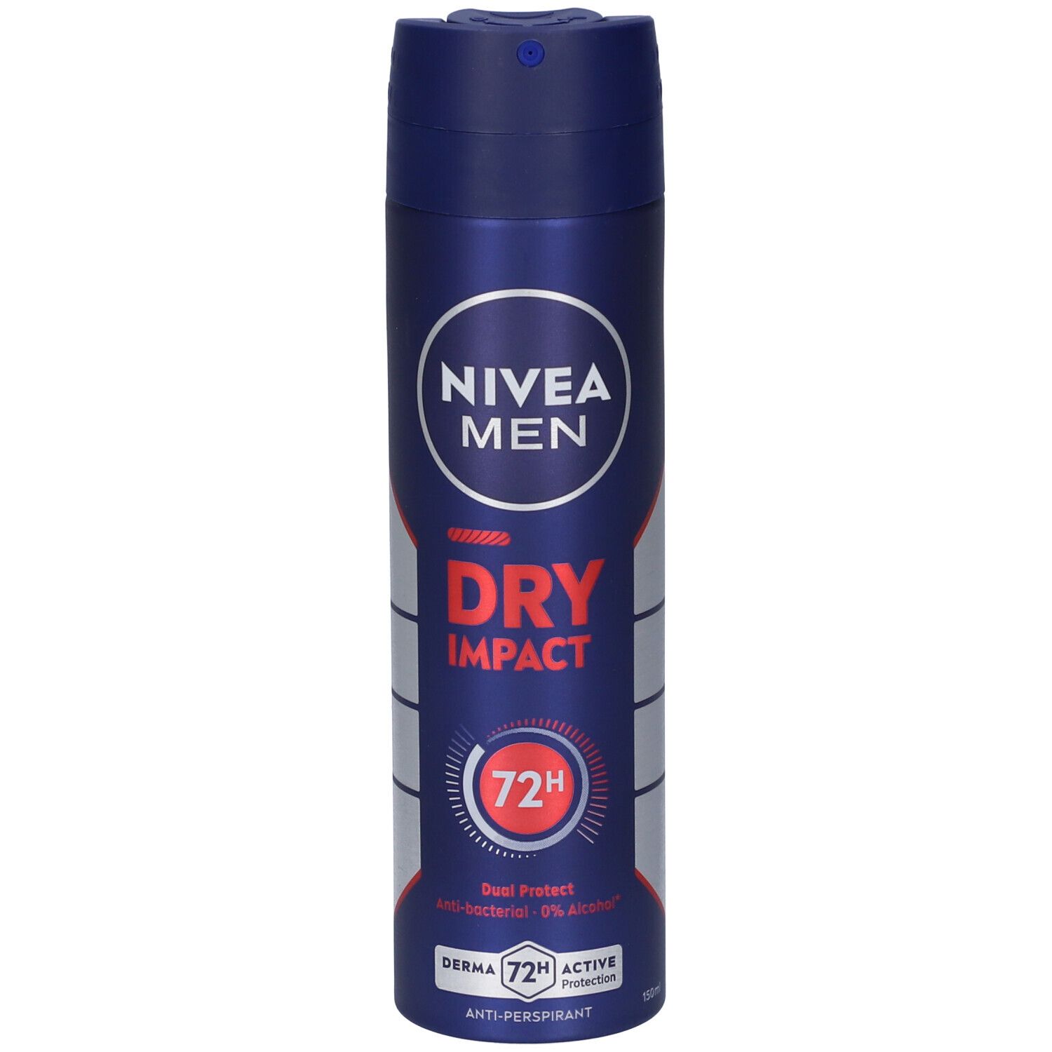 Nivea Men Dry Impact Deodorante Spray 150 ml, Deodorante uomo per 72h di protezione antitraspirante