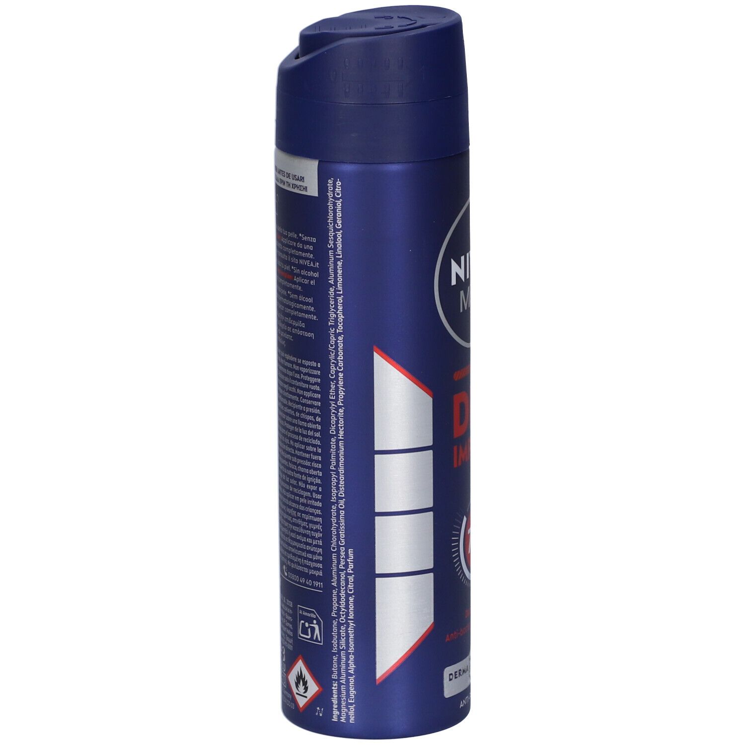 Nivea Men Dry Impact Deodorante Spray 150 ml, Deodorante uomo per 72h di protezione antitraspirante