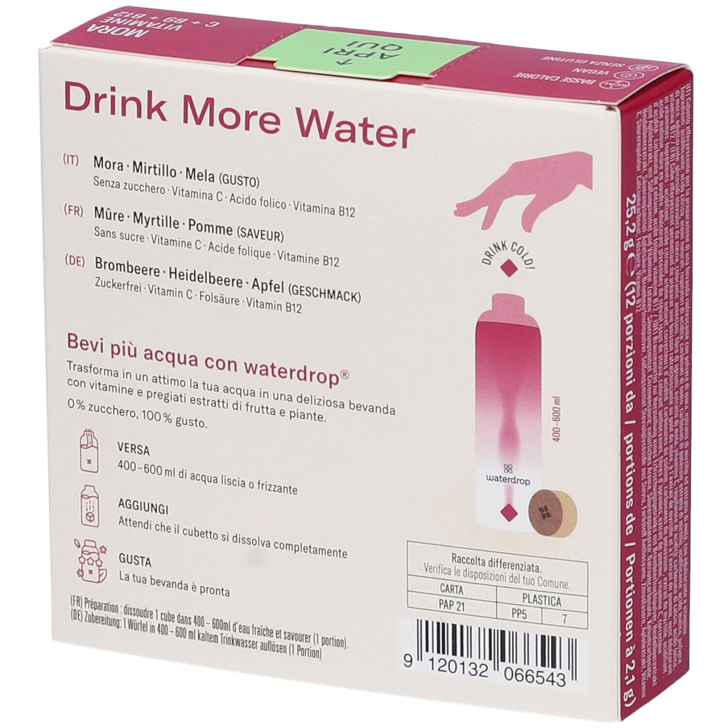 Waterdrop Microdrink Mora Gusto Mora - Mirtillo - Mela