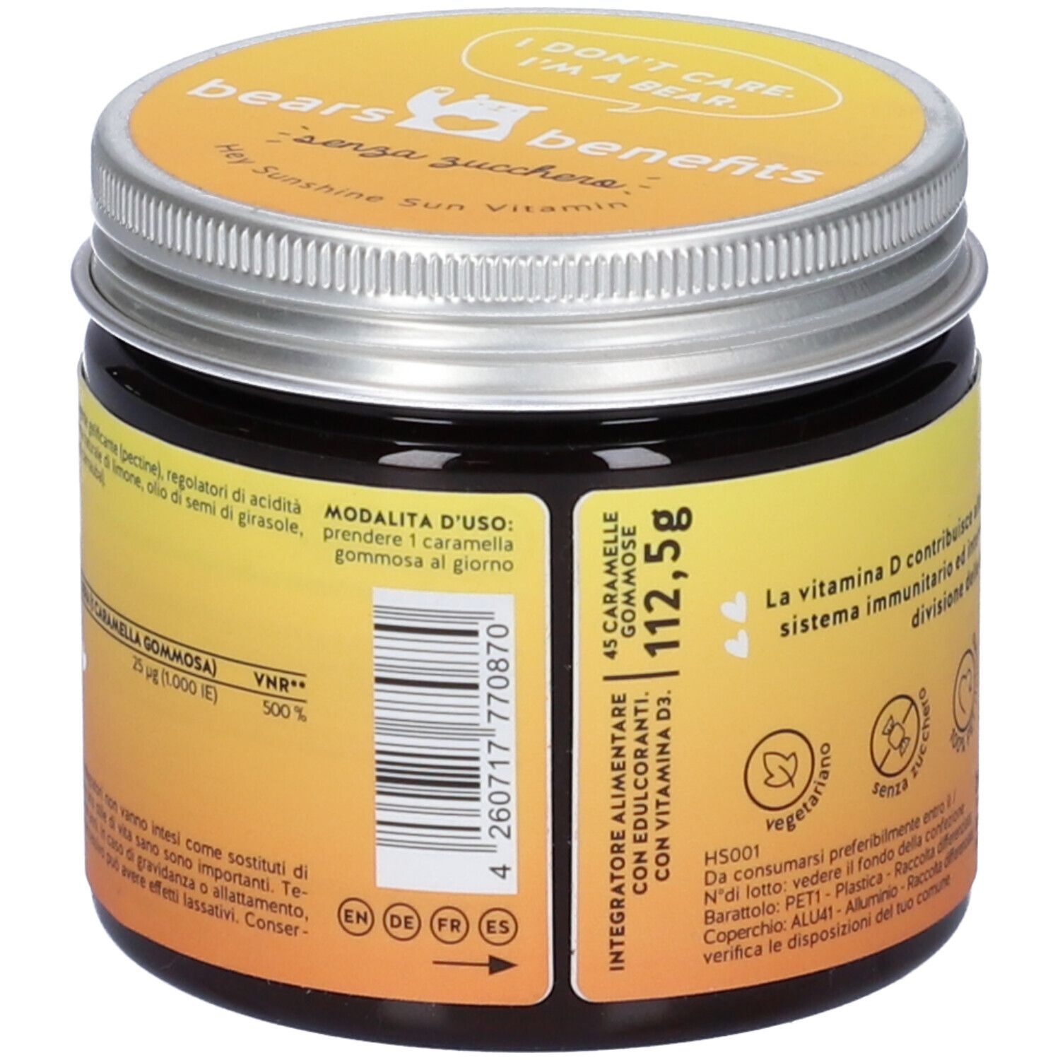 Hey Sunshine Sun Vitamins Mit D3 Sugarfree 45 Caramelle Gommose
