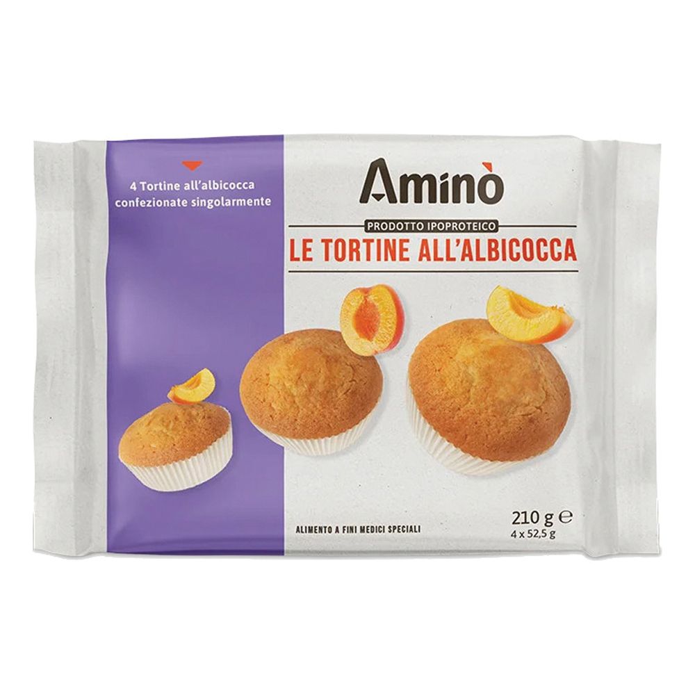 Amino' Le Tortine Albicocca 4 Pezzi Da 52,5 G