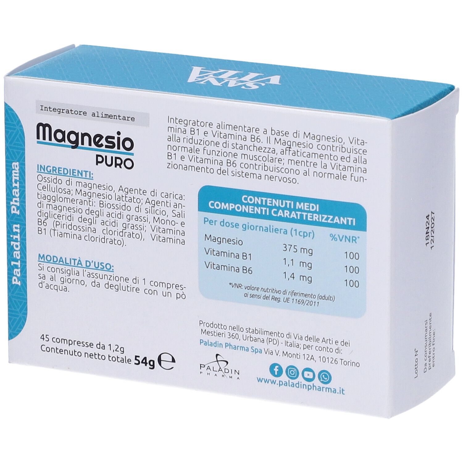 Sanavita Magnesio Puro 45 Compresse