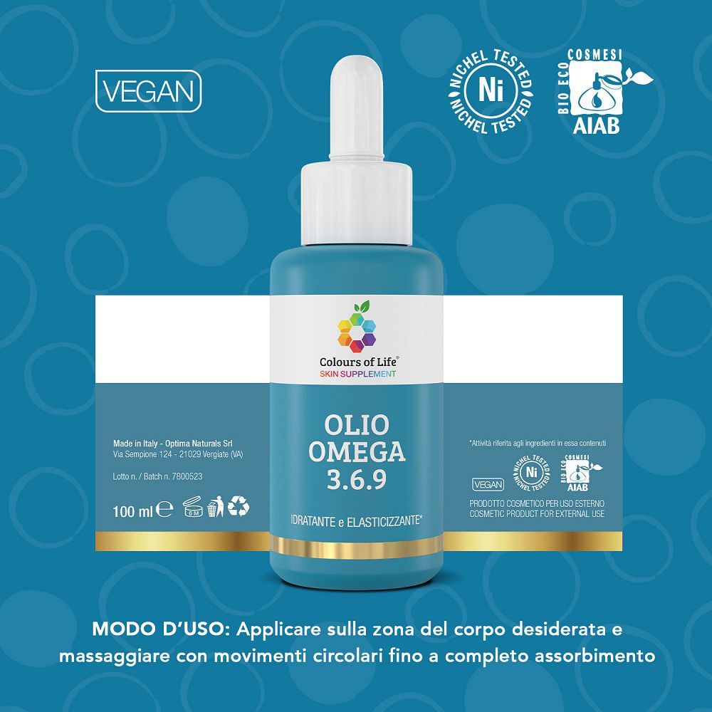 Olio Colours of Life Olio Omega 3.6.9: Vegano, testato al nichel, certificato AIAB.