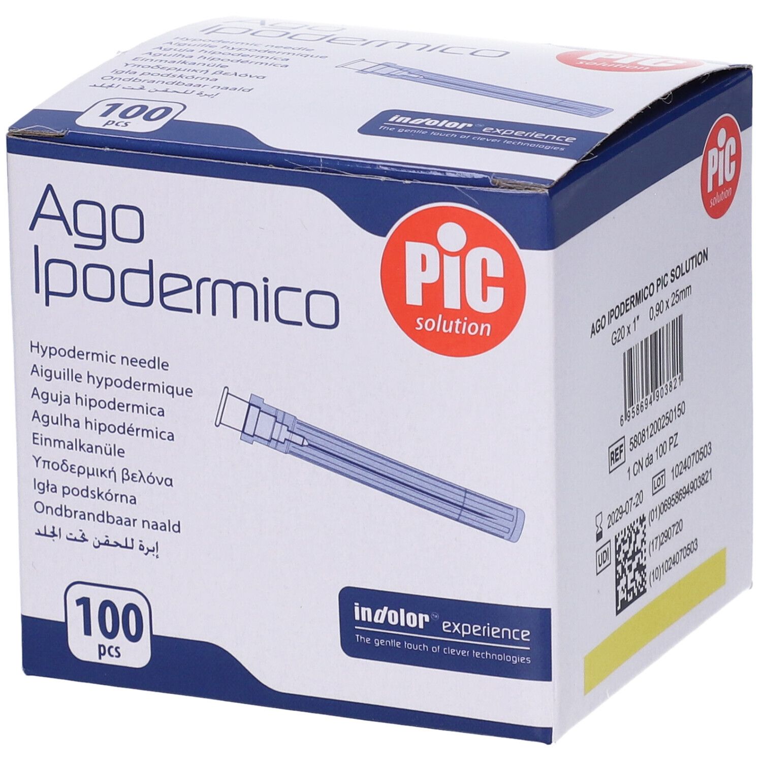 PIC Ago Ipodermico Monouso Gauge 20 1 - 100 Pezzi