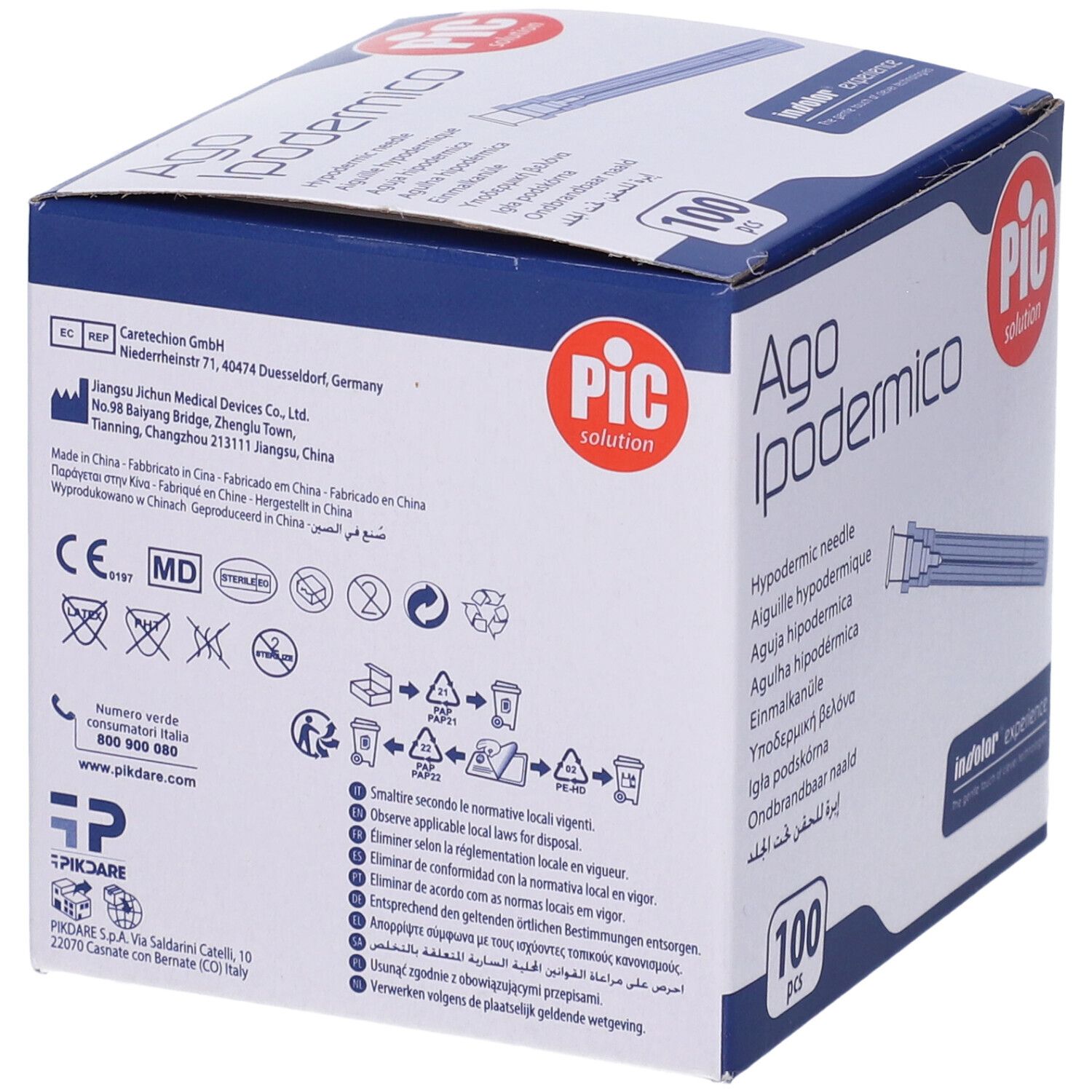 PIC Ago Ipodermico Monouso Gauge 20 1 - 100 Pezzi