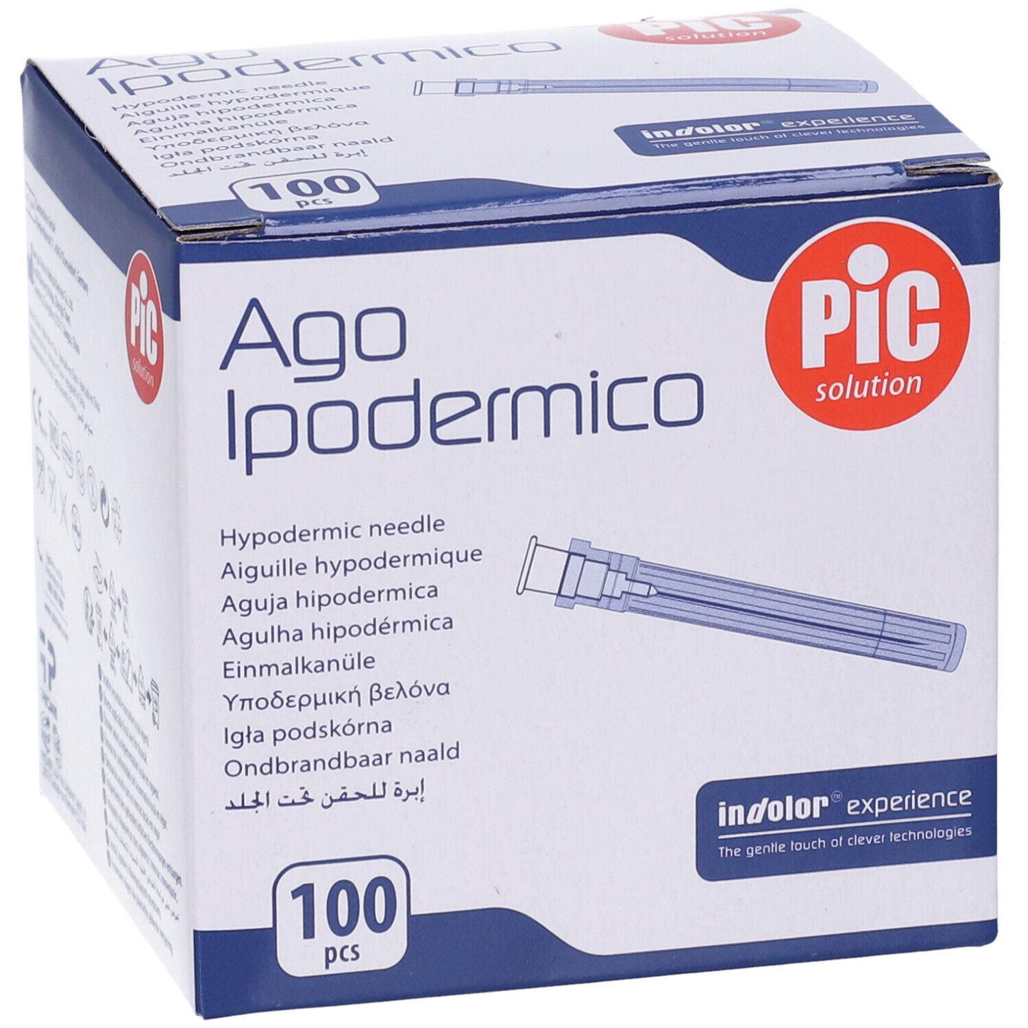 PIC Ago Ipodermico Monouso Gauge 22 1 1/2 - 100 Pezzi