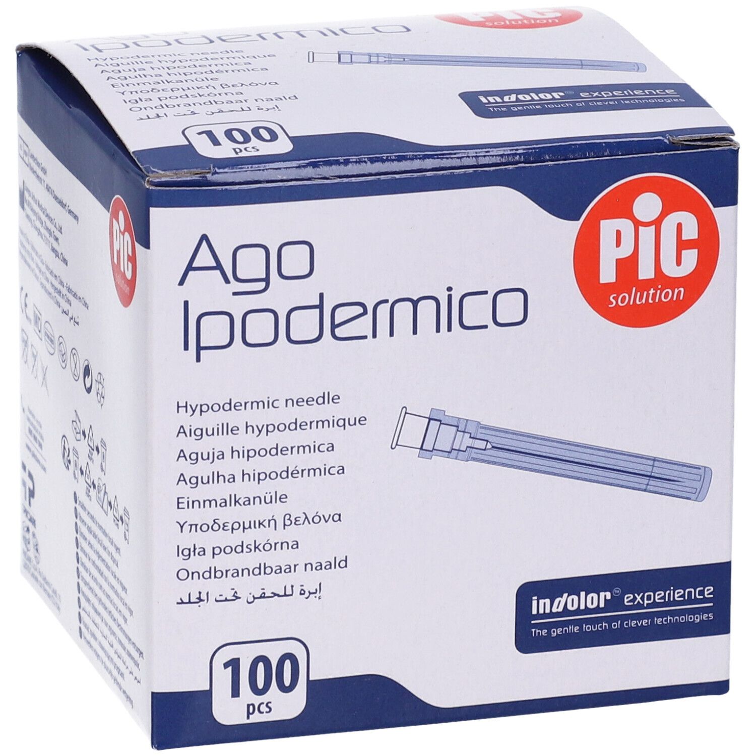 PIC Ago Ipodermico Monouso Gauge 22 1 1/4 - 100 Pezzi