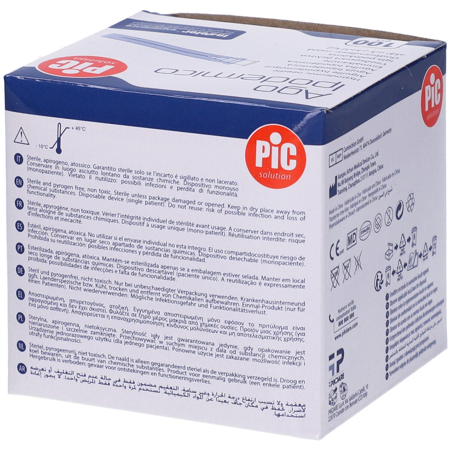 PIC Ago Ipodermico Monouso Gauge 23 1 1/4 - 100 Pezzi