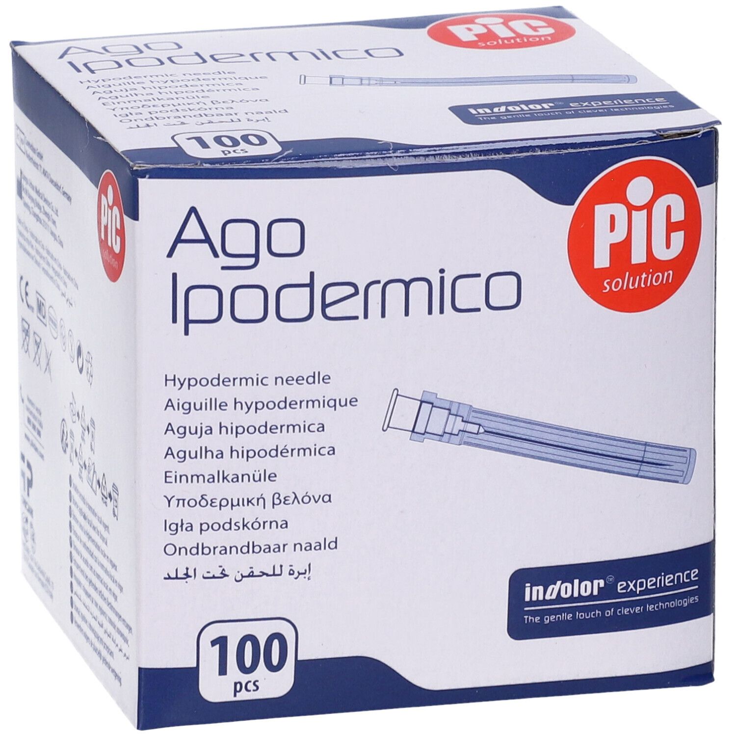 PIC Ago Ipodermico Monouso Gauge 23 1 1/4 - 100 Pezzi