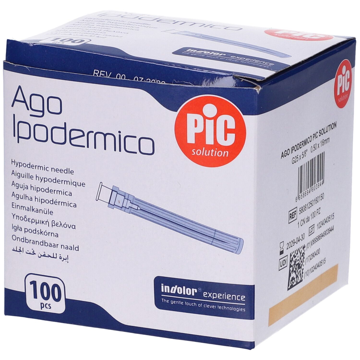 PIC Ago Ipodermico Monouso Gauge 25 5/8 - 100 Pezzi