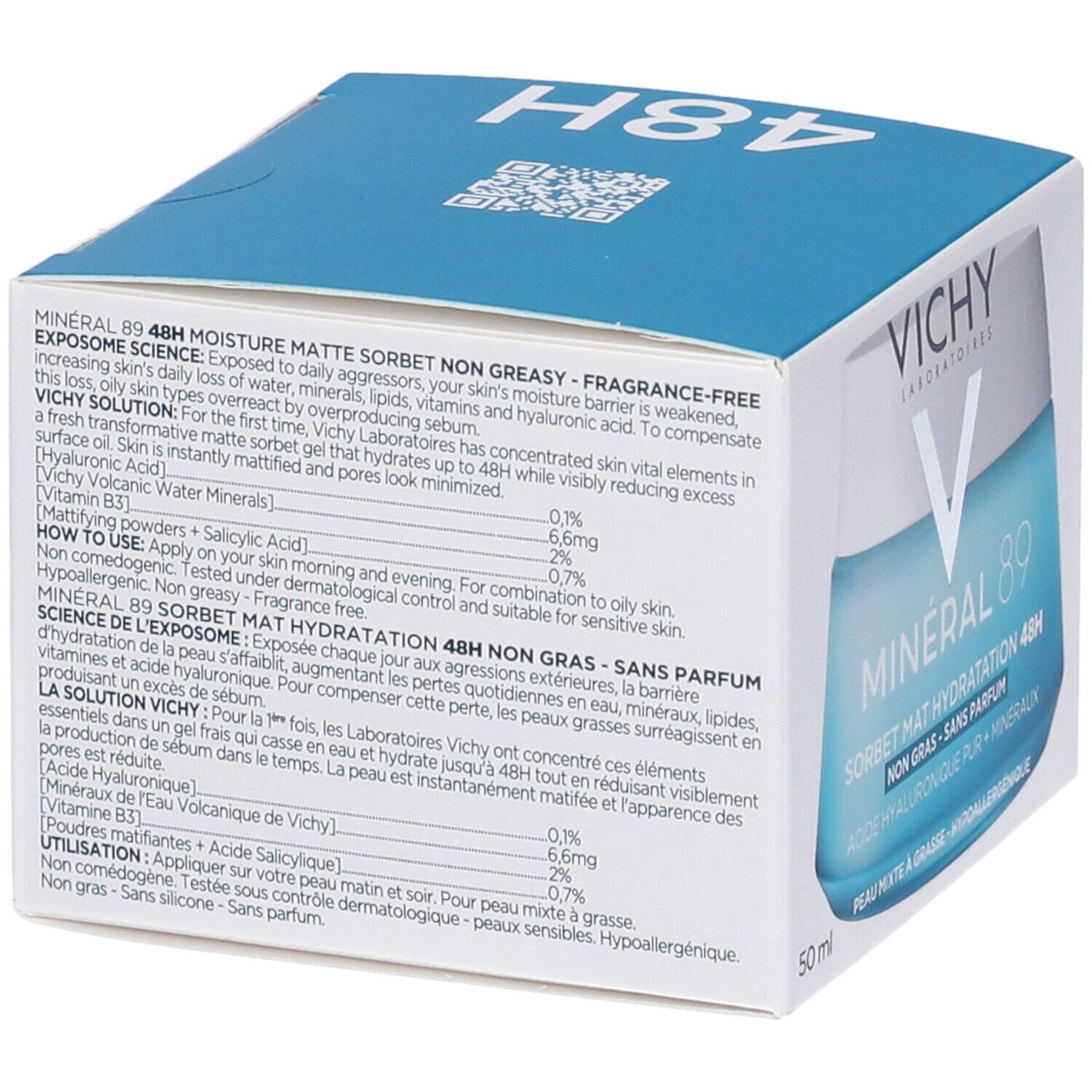 Vichy Mineral89 Gel Sorbetto Idratante 48h Effetto Mat