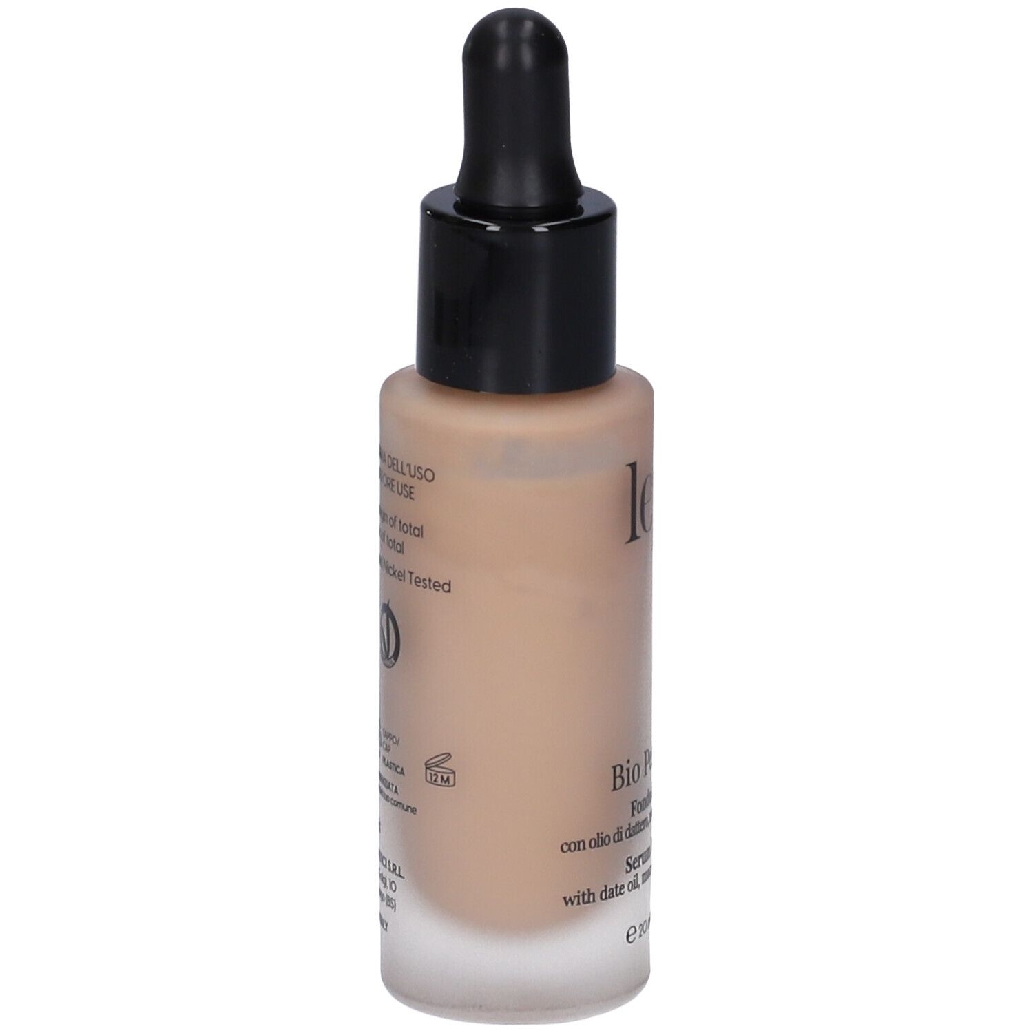 LEPO Bio Perfection Fondotinta siero NUANCE 01 NUDE. Retro del flacone. Informazioni sul prodotto.