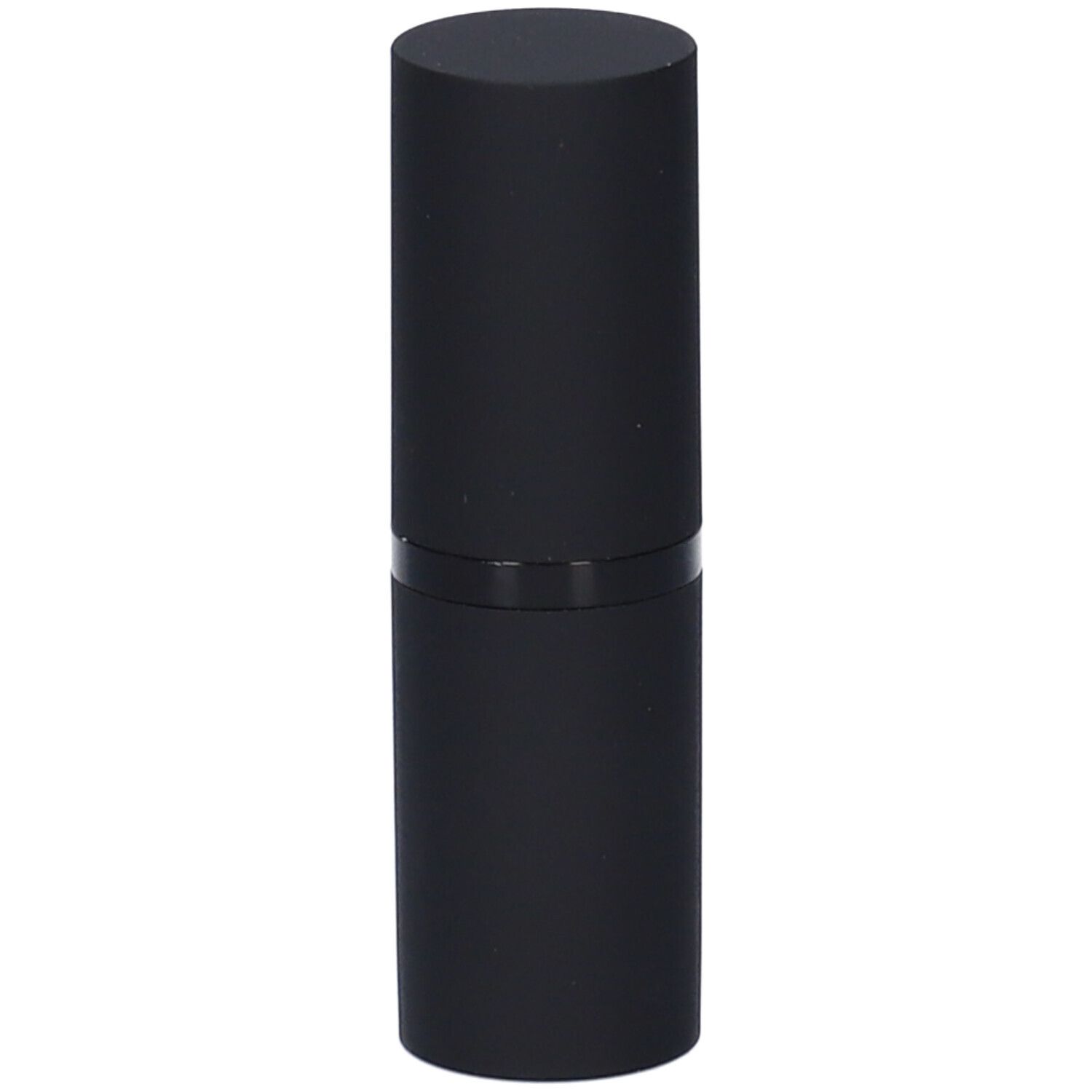 Contenitore cilindrico nero per rossetto.
