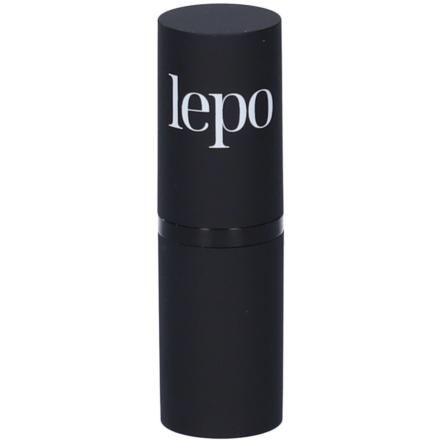 Astuccio cilindrico nero con logo LEPO bianco.