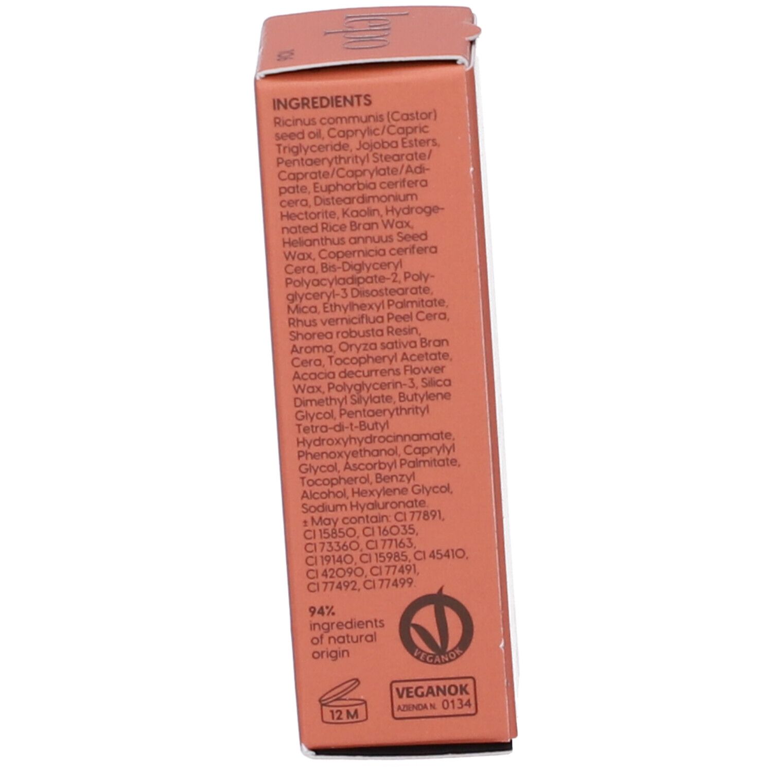 Confezione con ingredienti e certificazioni.