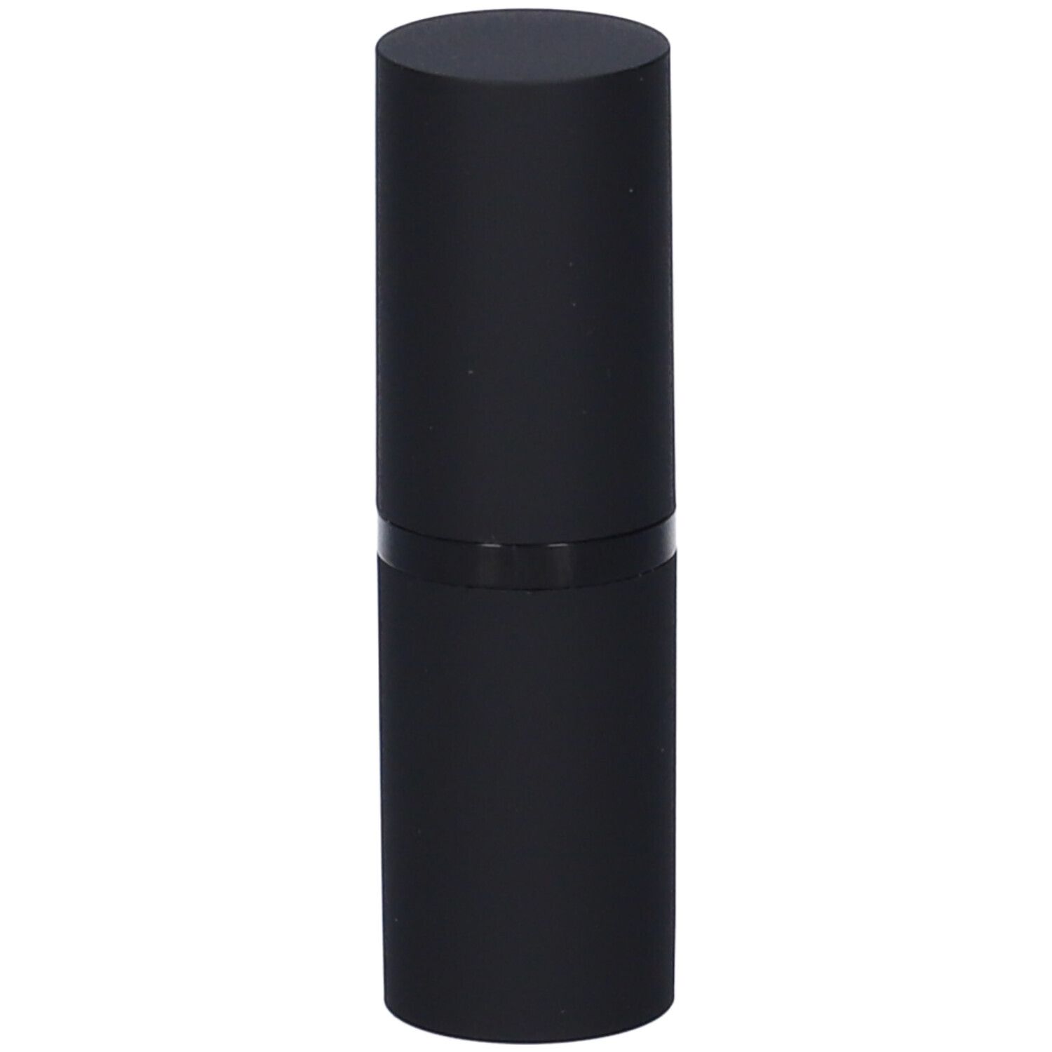 Contenitore di rossetto nero. Forma cilindrica.