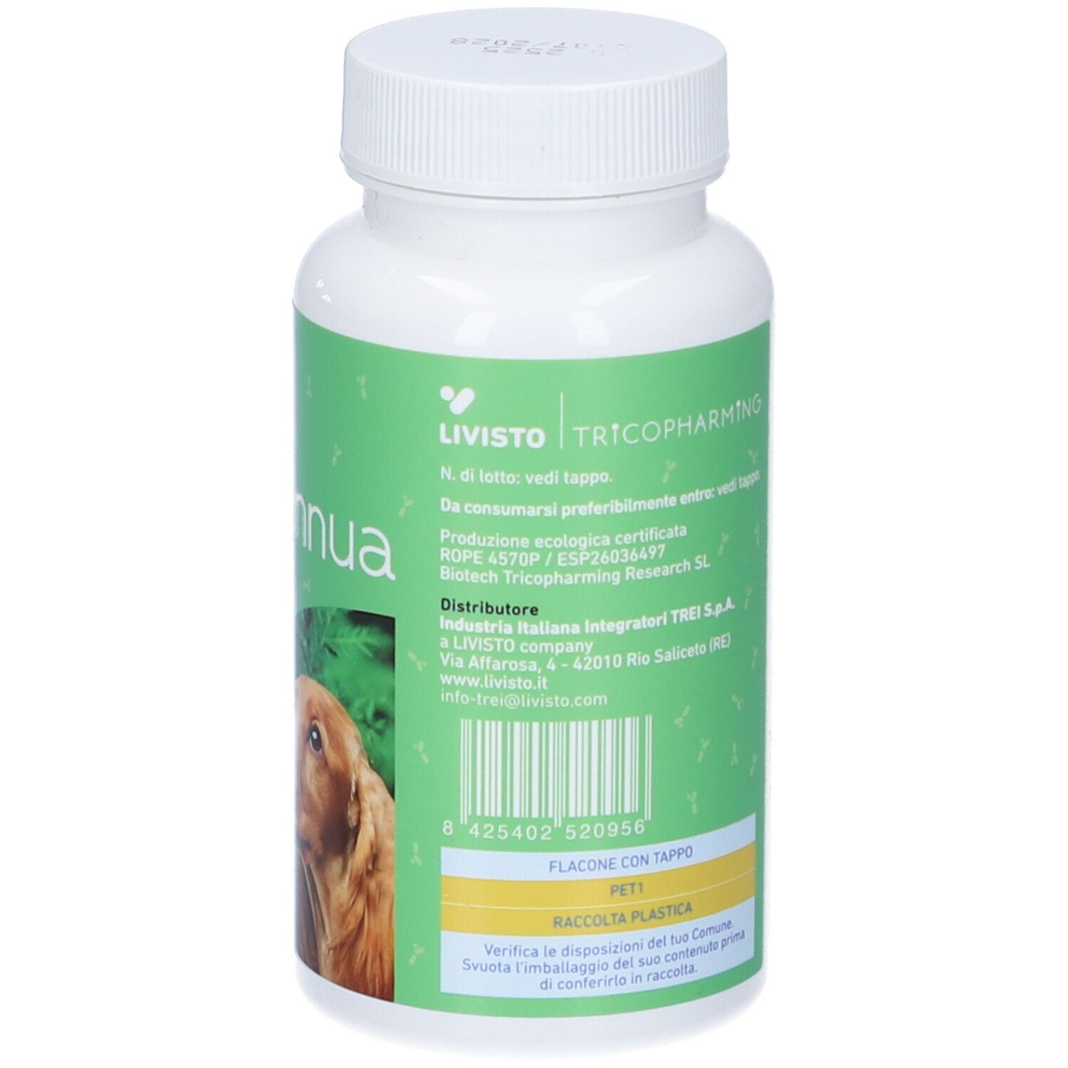 Flacone bianco con etichetta verde. Scritta Artennua. Contiene informazioni sul produttore e sugli ingredienti.