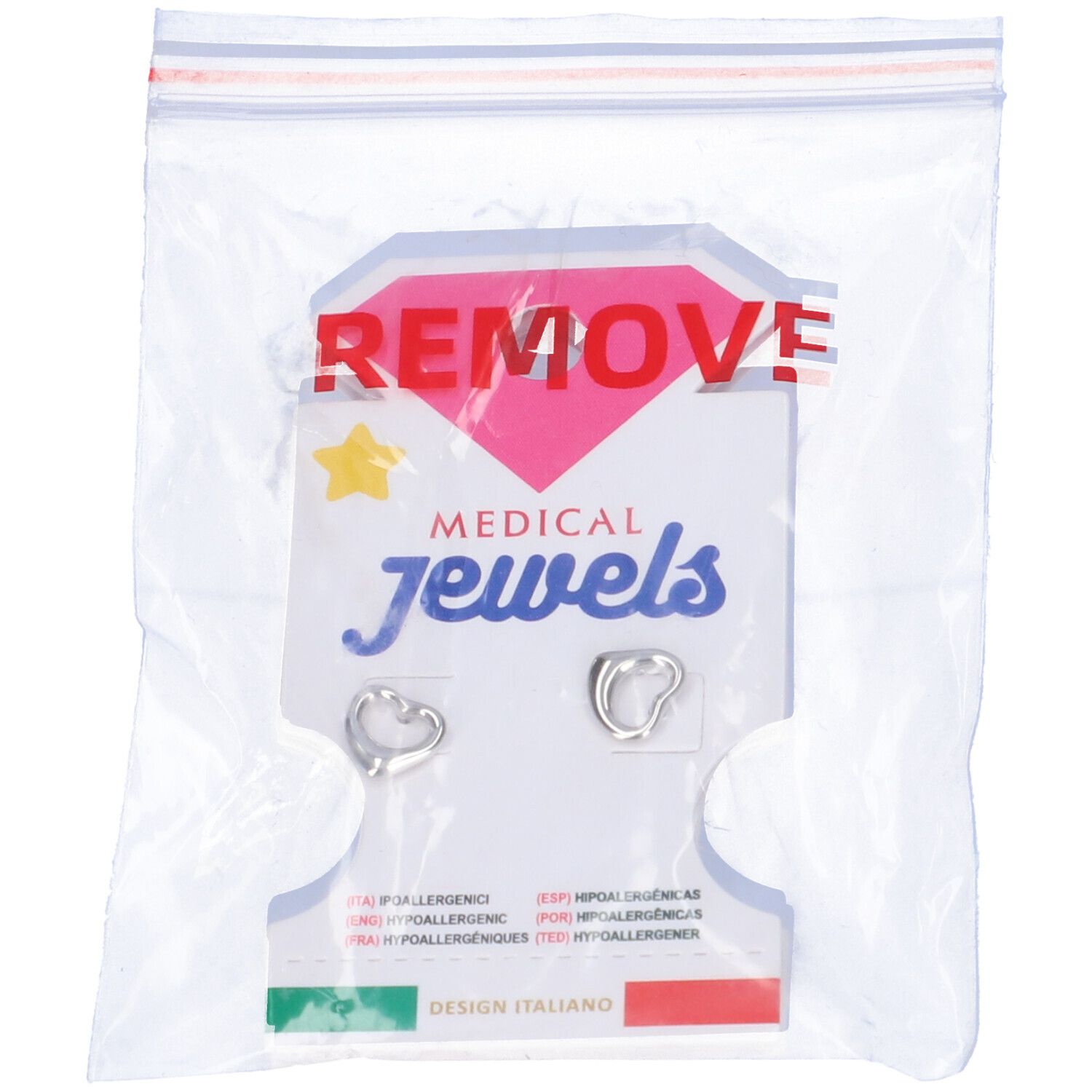 Medical Jewels Orecchino 417 Cuore Vuoto A Lobo