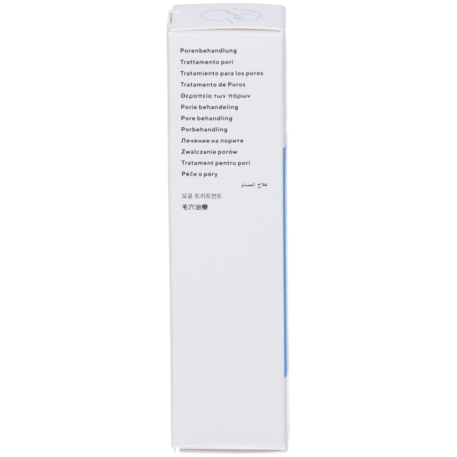 Lato della confezione del prodotto. Testo: Trattamento opacizzante, ingredienti.