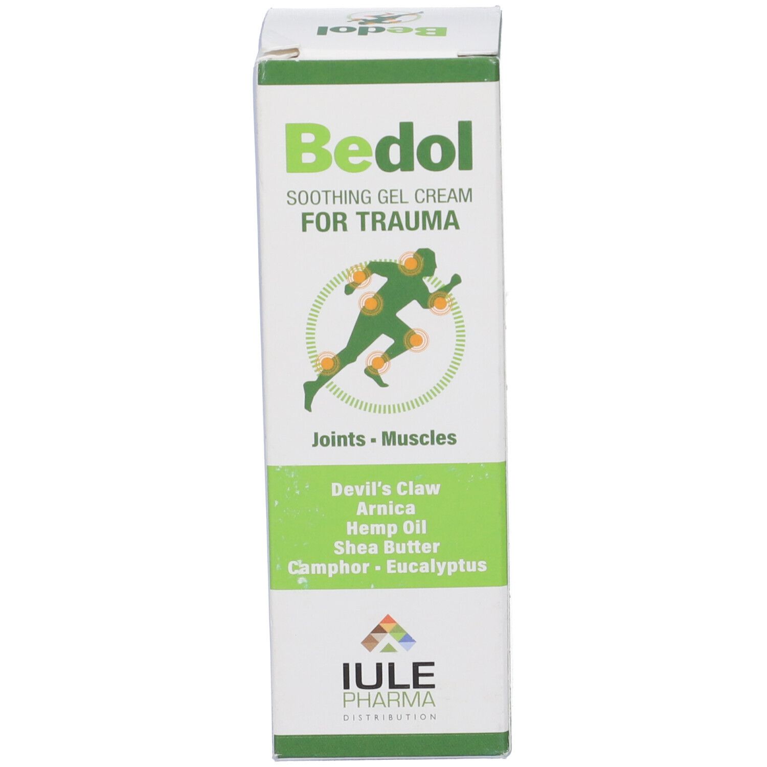 Bedol Crema Gel confezione lato con istruzioni per l'uso e ingredienti.