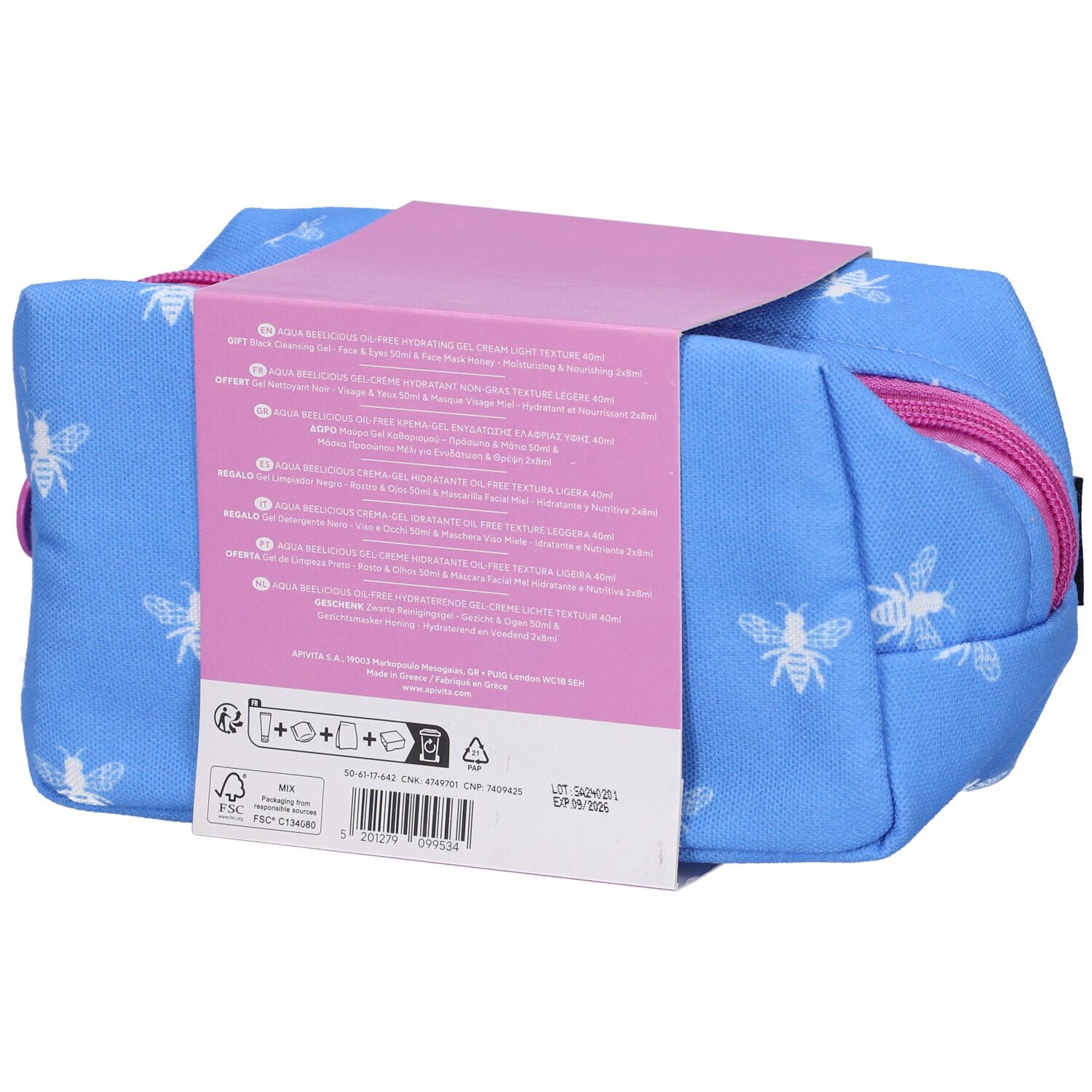 Apivita Aqua Beelicious Crema Idratante Texture Leggera+ Gel Detergente + Maschera viso