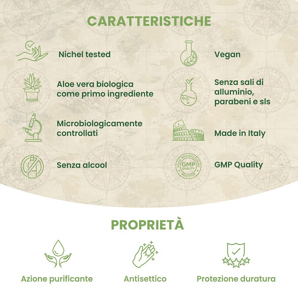 Caratteristiche del deodorante all'olio di tea tree: Nischel tested, vegan, senza alcool.