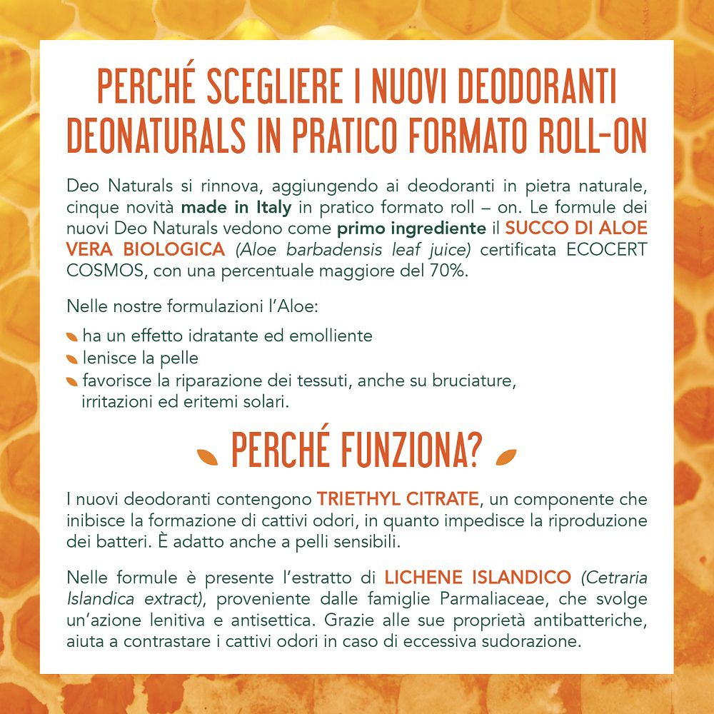 Deodoranti roll-on Deo Naturals: Made in Italy, ingredienti naturali.
