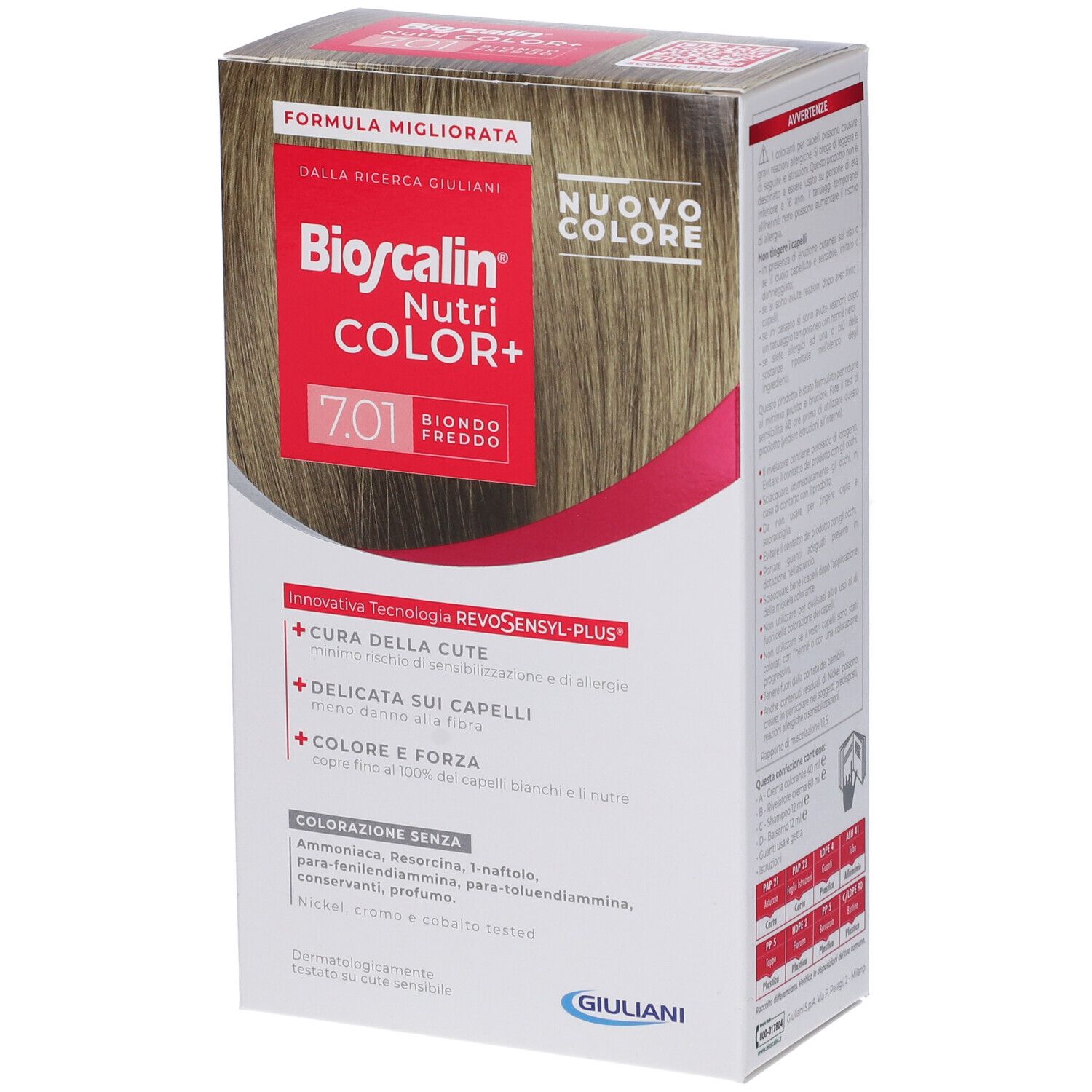 Bioscalin Nutri Color+ 7.01 Biondo Freddo Crema Colorante