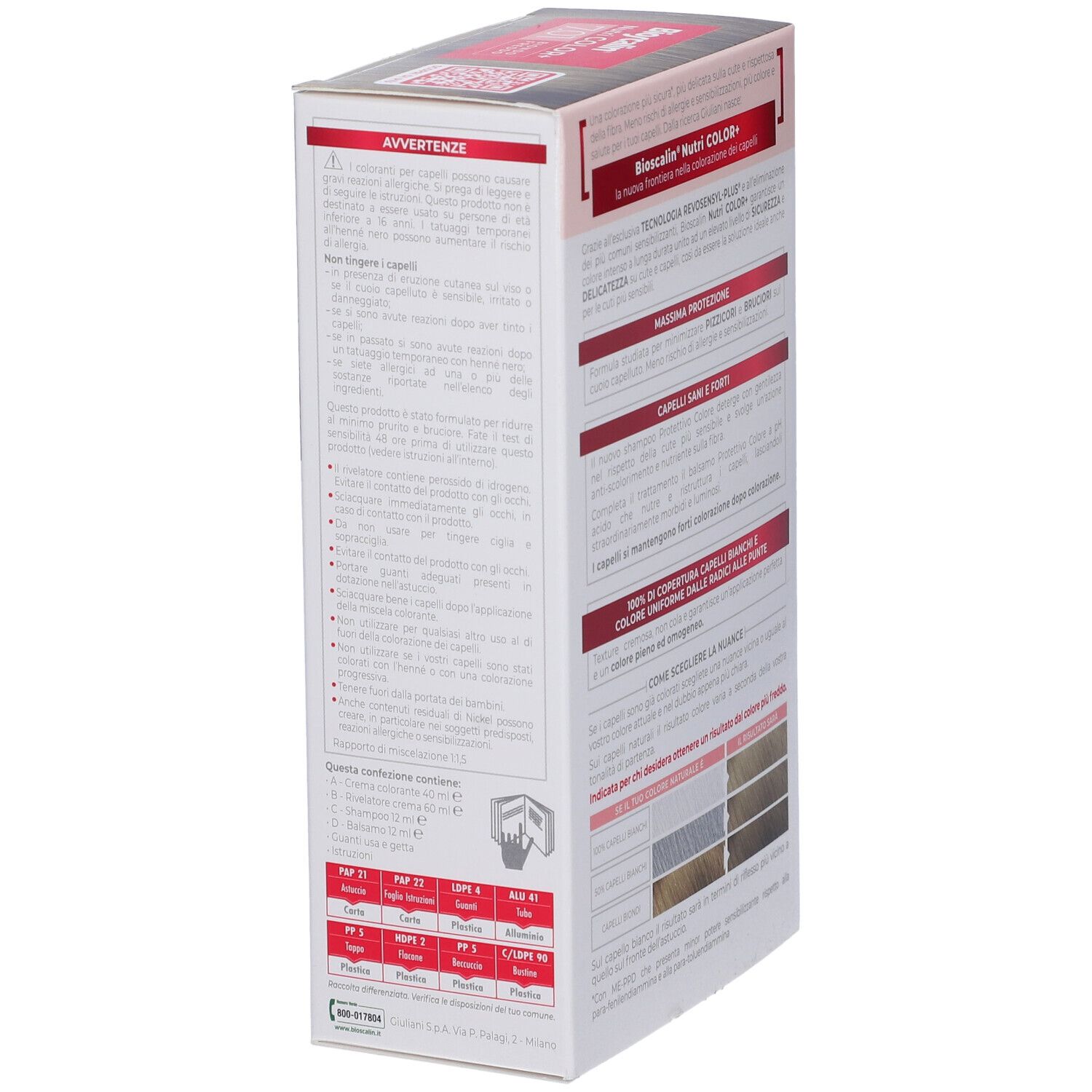 Bioscalin Nutri Color+ 7.01 Biondo Freddo Crema Colorante