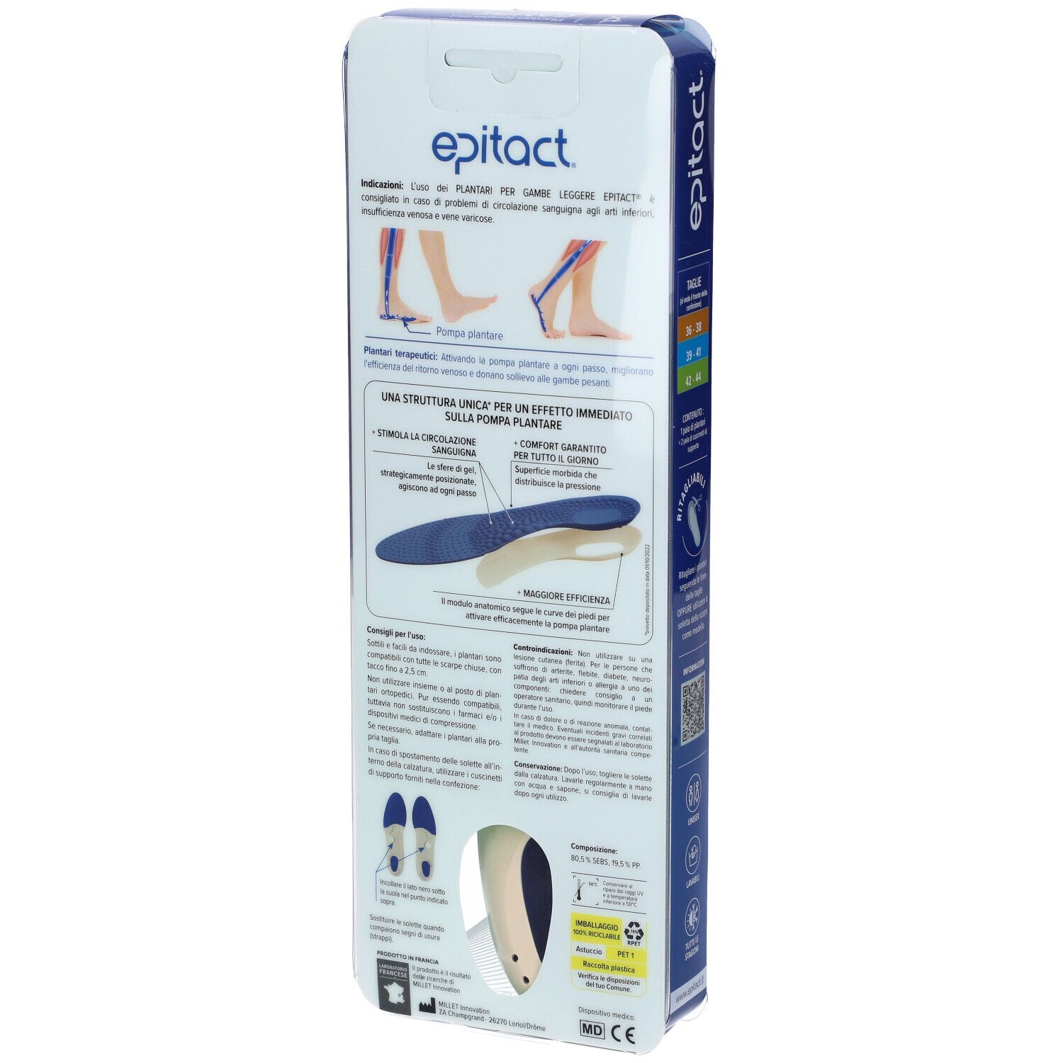Epitact Plantare Terapeutico Gambe Leggere 39/41 1 Paio