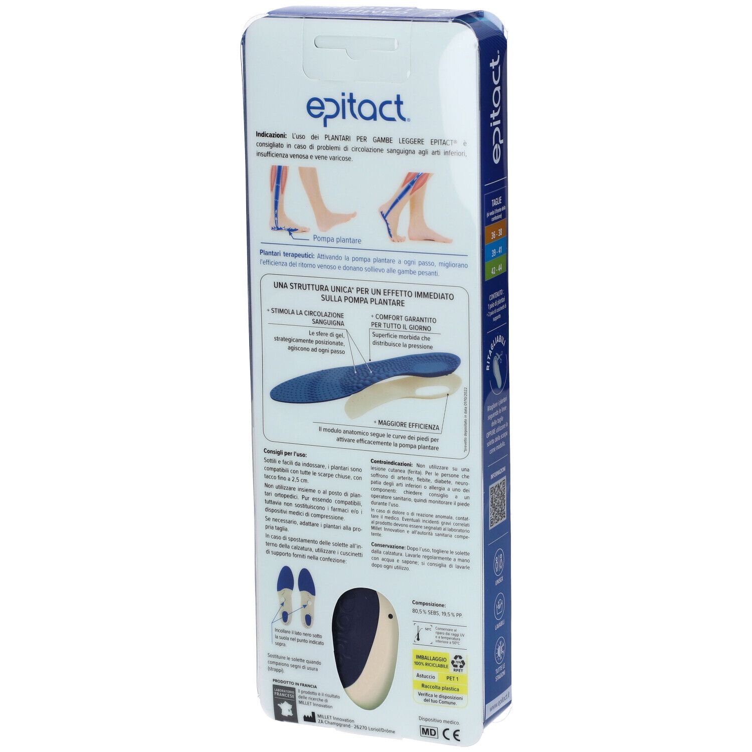 Epitact Plantare Terapeutico Gambe Leggere 42/44 1 Paio