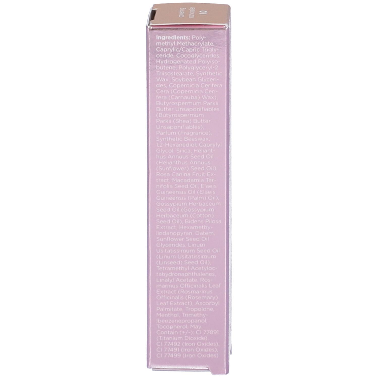 Confezione con elenco ingredienti. Testo in inglese.