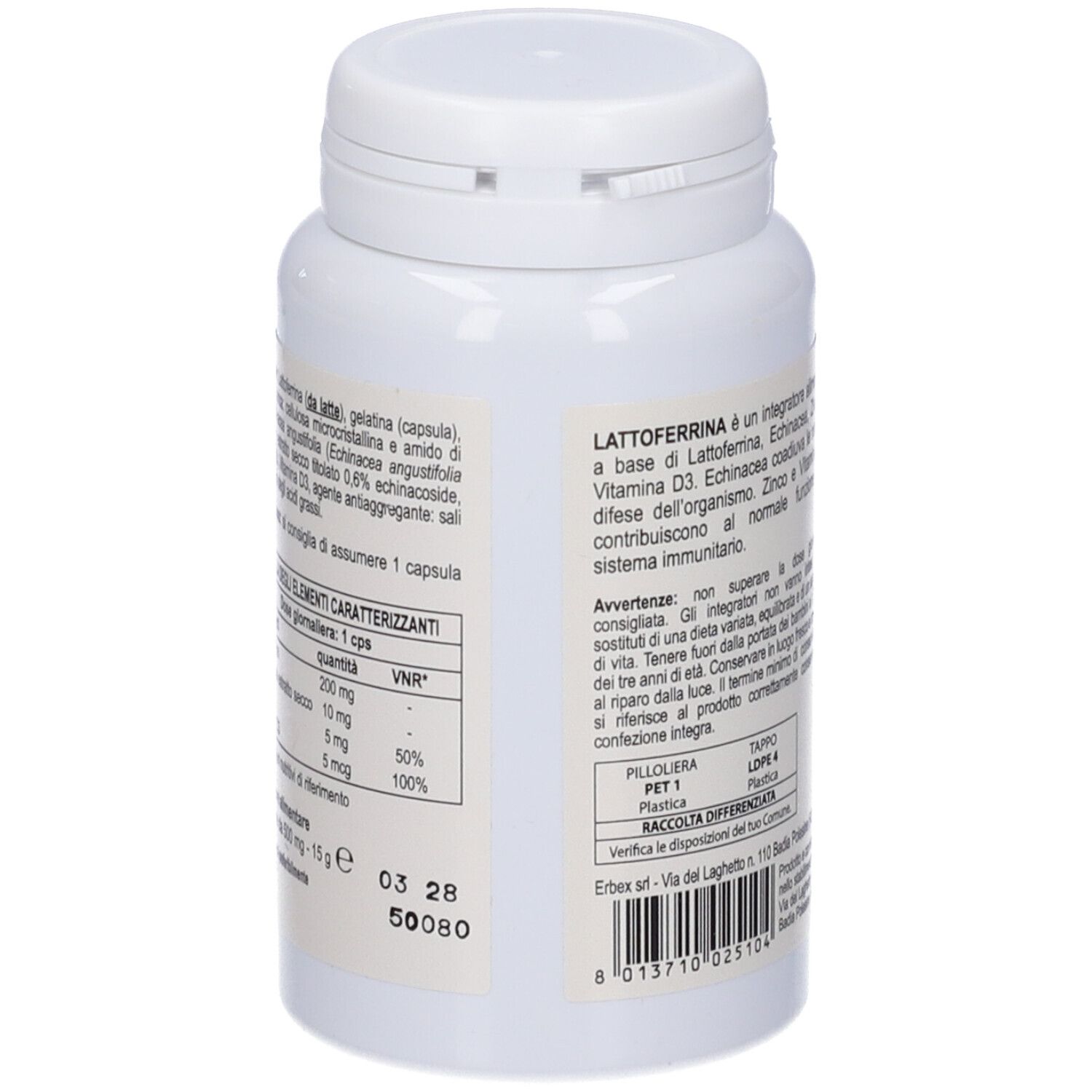 Erbex Lattoferrina 200 Complex Capsule