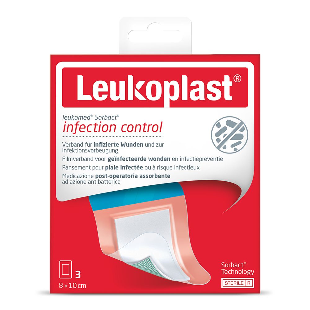 Leukoplast Leukomed Sorbact medicazione ad azione antibatterica