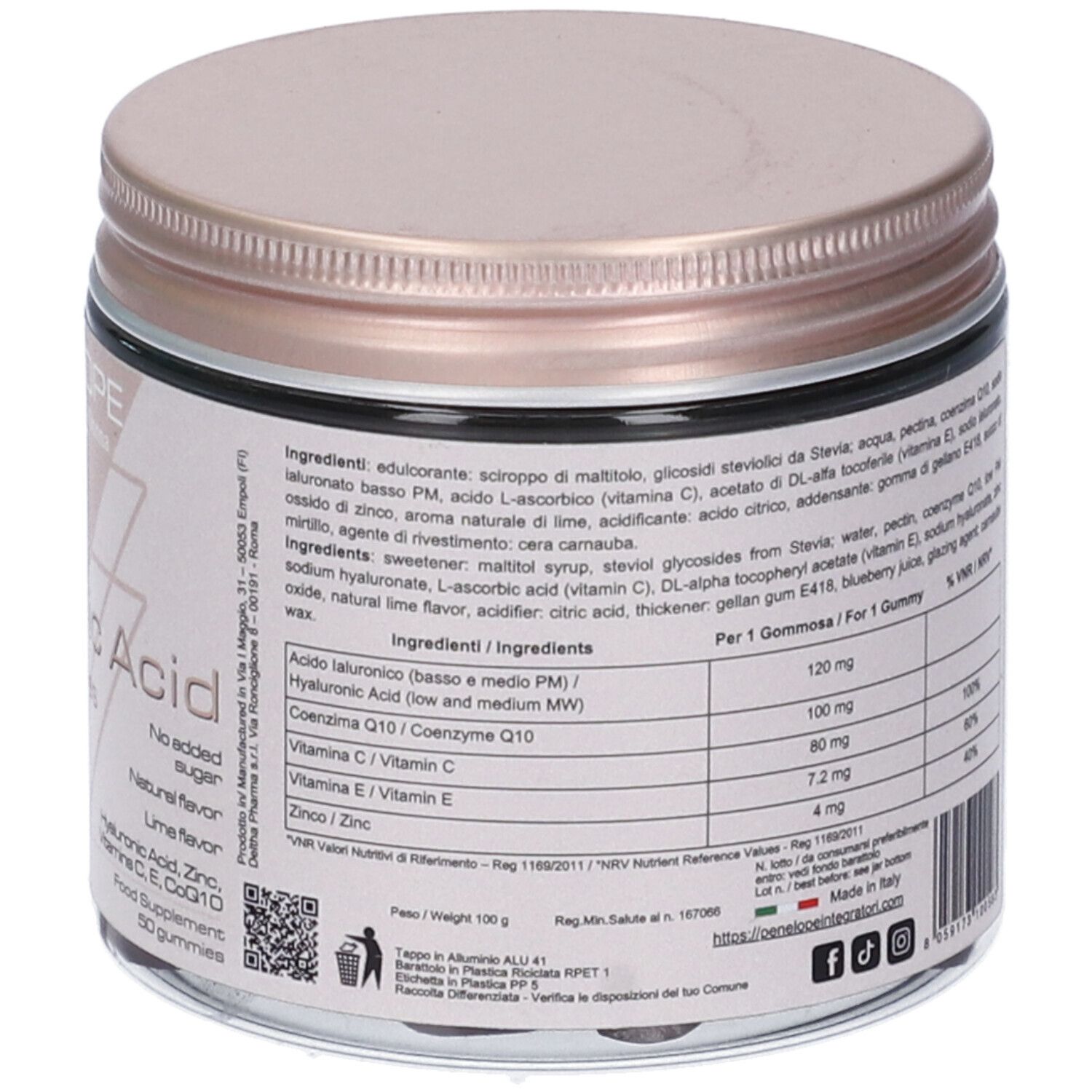 Deltha Pharma Penelope Gummies Hyaluronic Acid Caramelle
