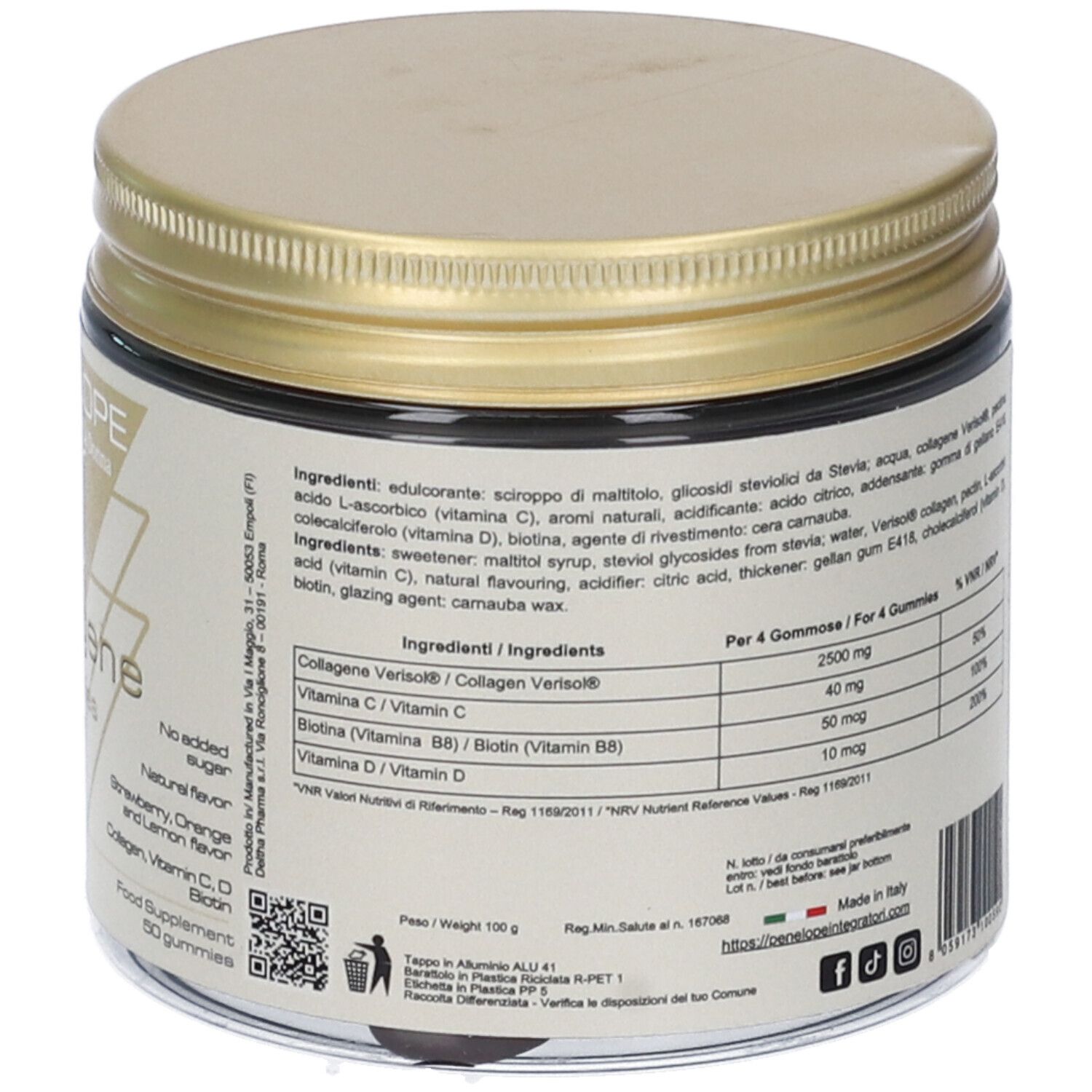 Deltha Pharma Penelope Gummies Collagene Caramelle