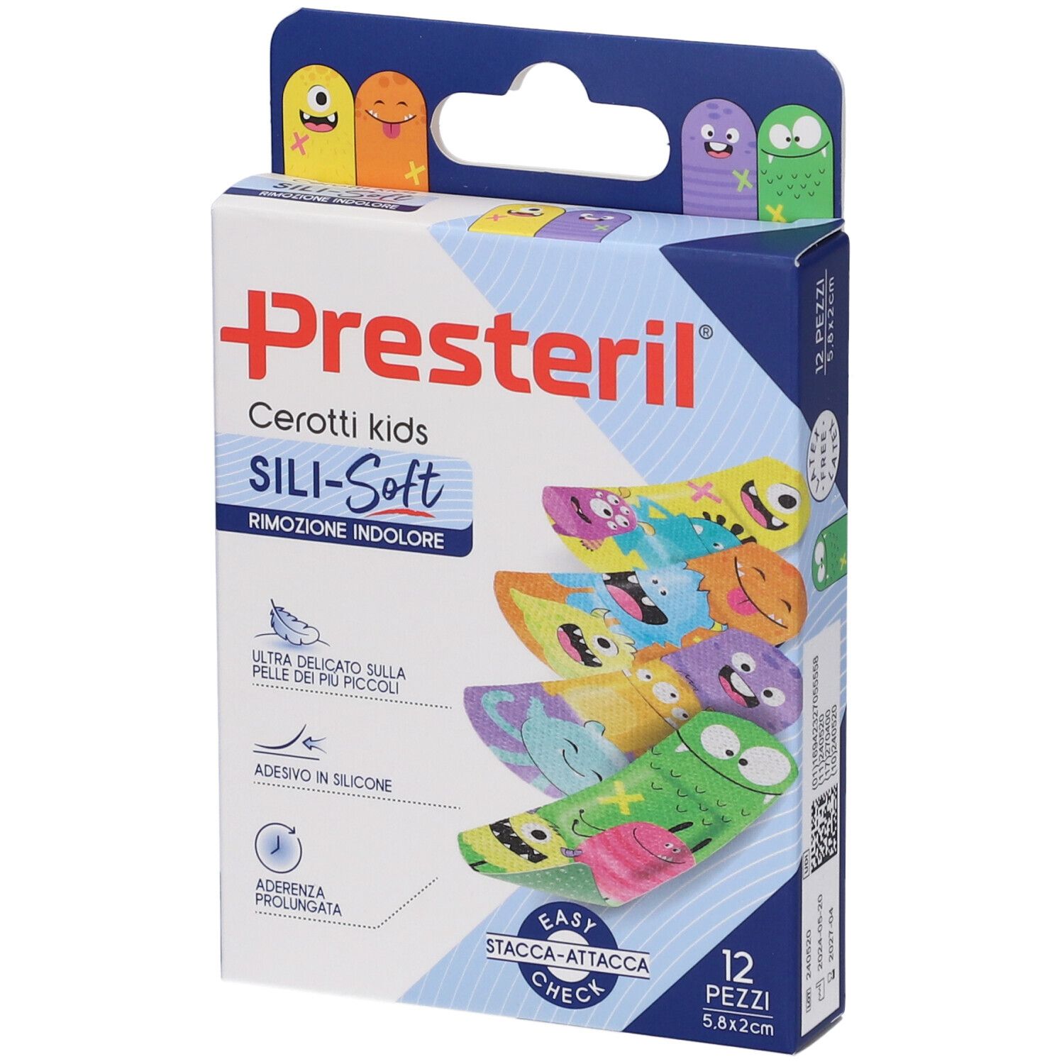 Cerotto Presteril Sili-Soft Kids 5,8X2 cm 12 Pezzi