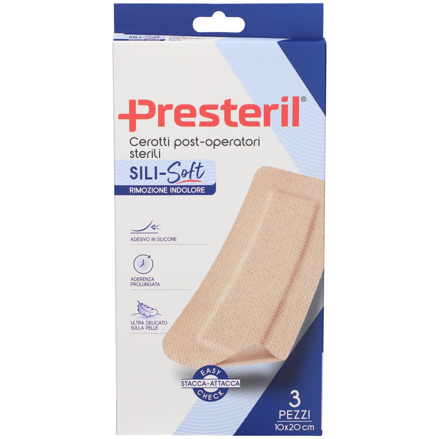 Cerotto Presteril Sili-Soft Skin Post Operatorio 10X20 Cm 3 Pezzi