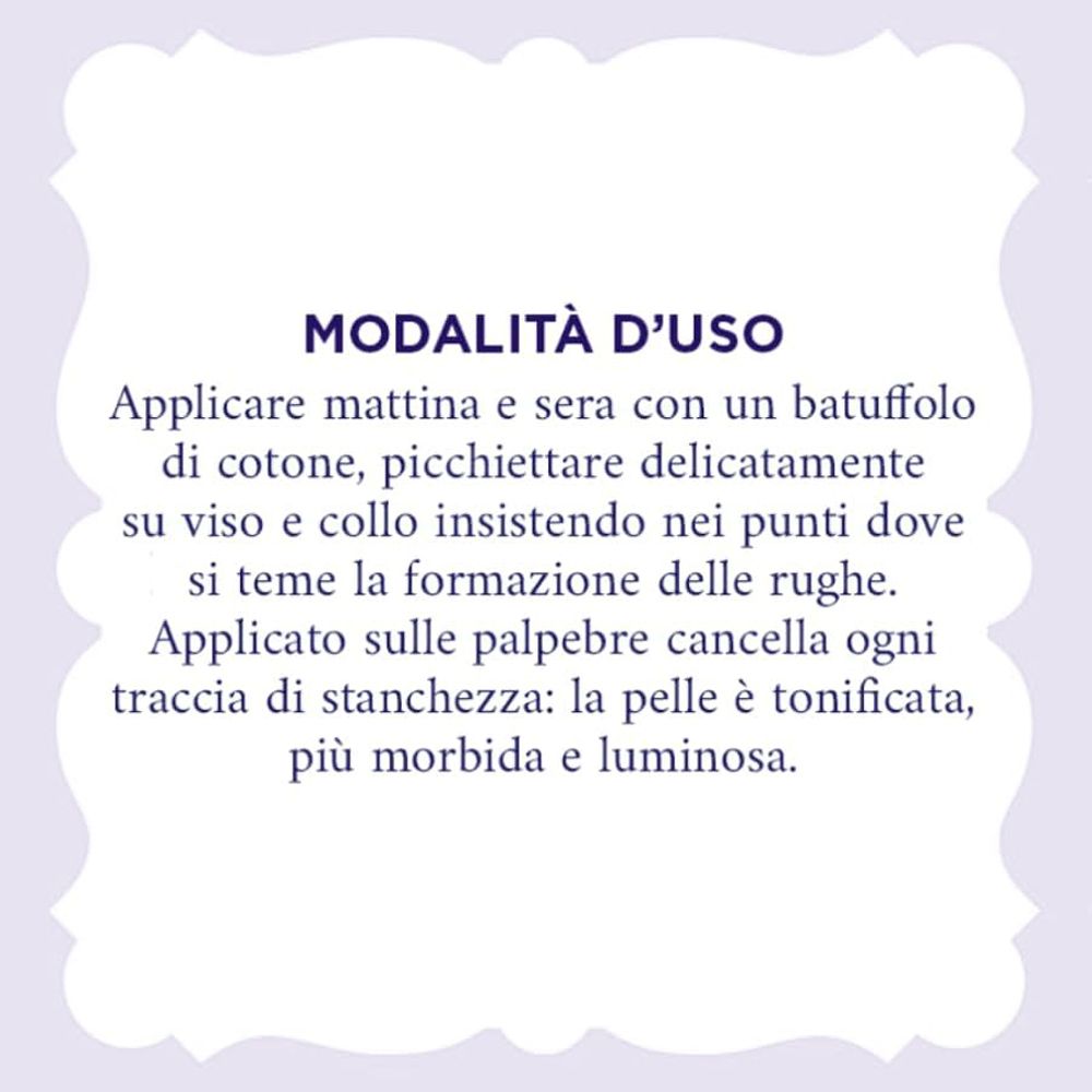 Testo su sfondo bianco. Testo: MODALITÀ D'USO. Descrive l'uso.