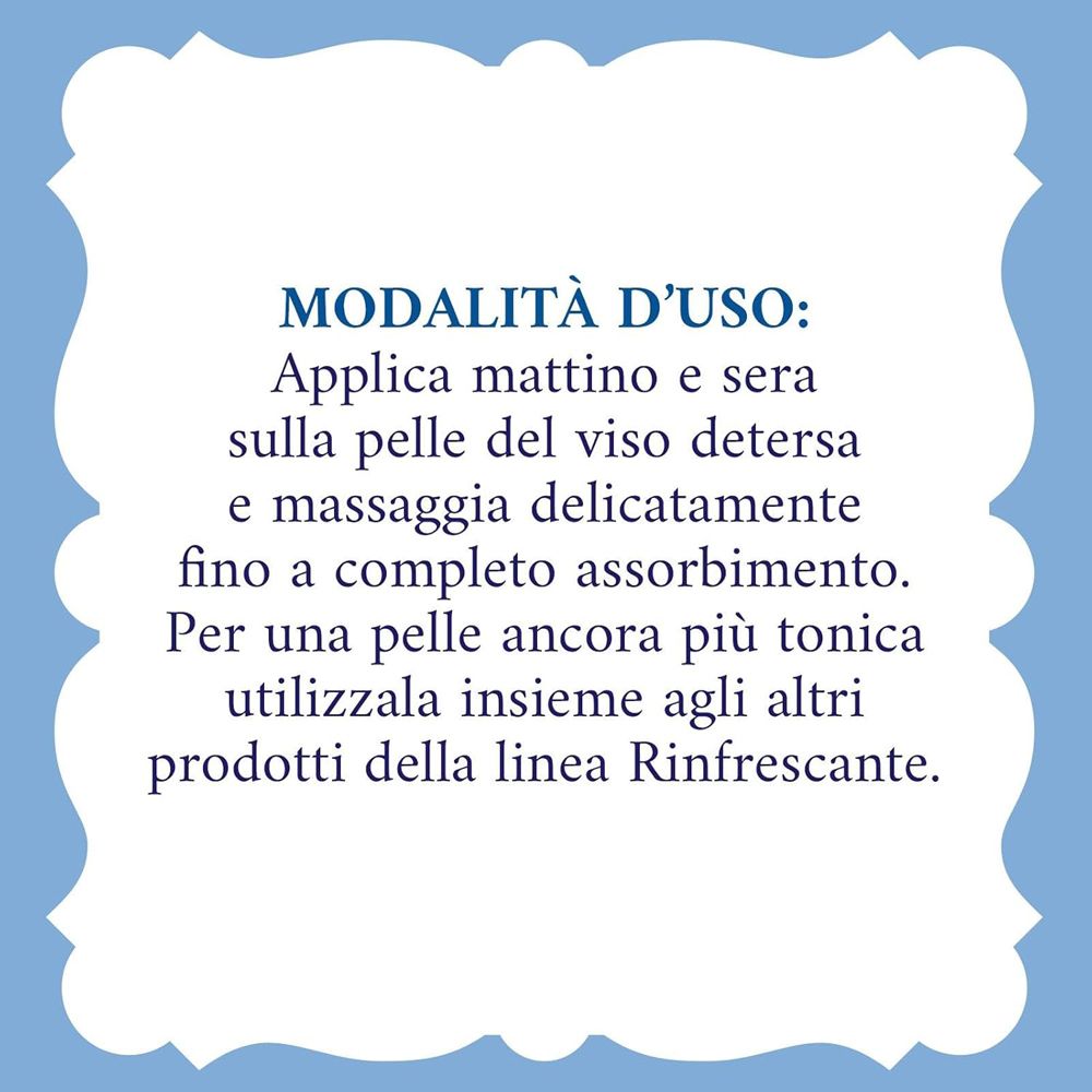 Testo su sfondo azzurro. Testo: Modalità d'uso del prodotto.