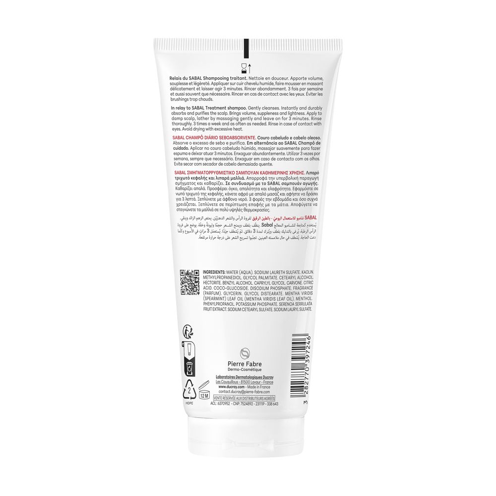 Retro di un tubetto di shampoo. Testo e ingredienti.