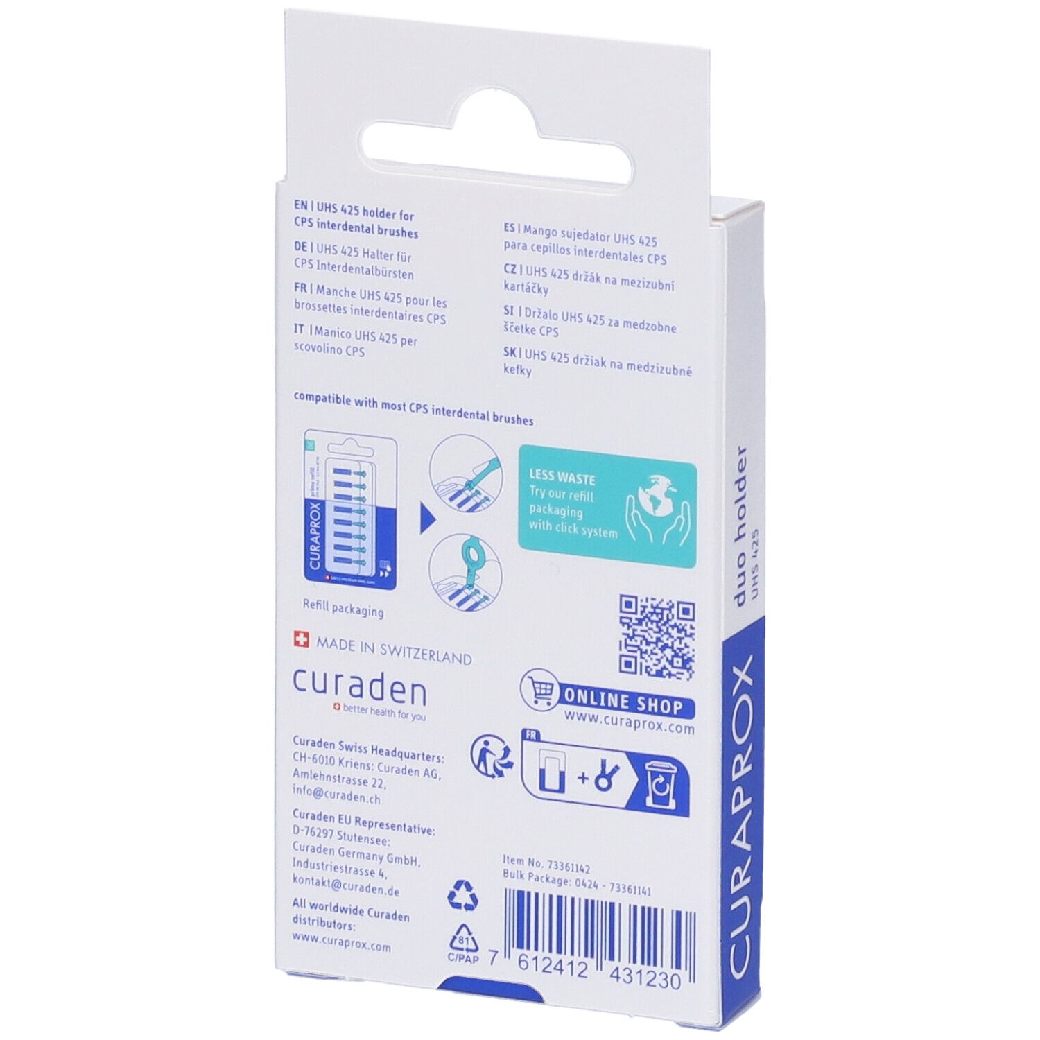 Curaprox Cps Support Uhs 425 Duo Holder Trasparente + Cappuccio
