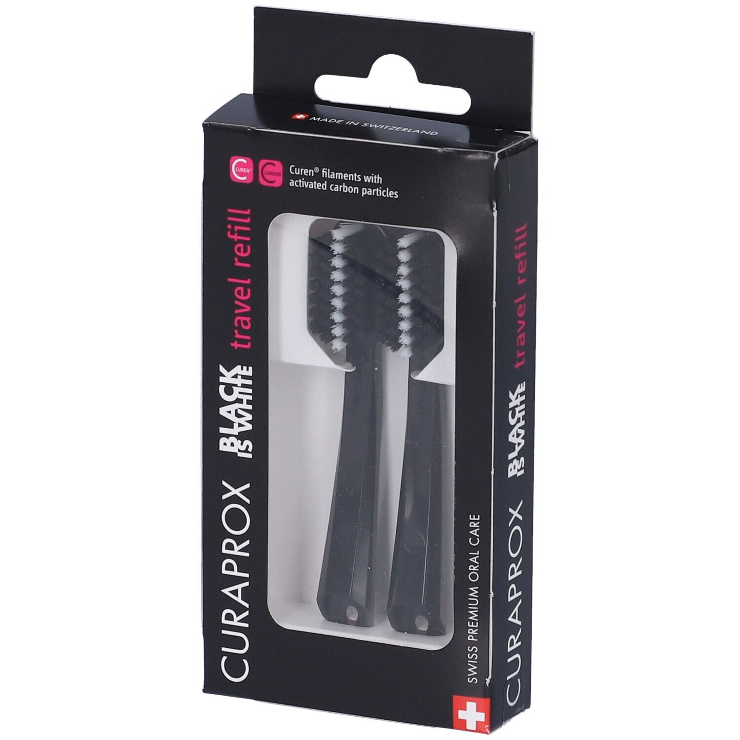 Curaprox Testine Di Ricambio Per Spazzolino Da Viaggio Black Is White 2 Pezzi