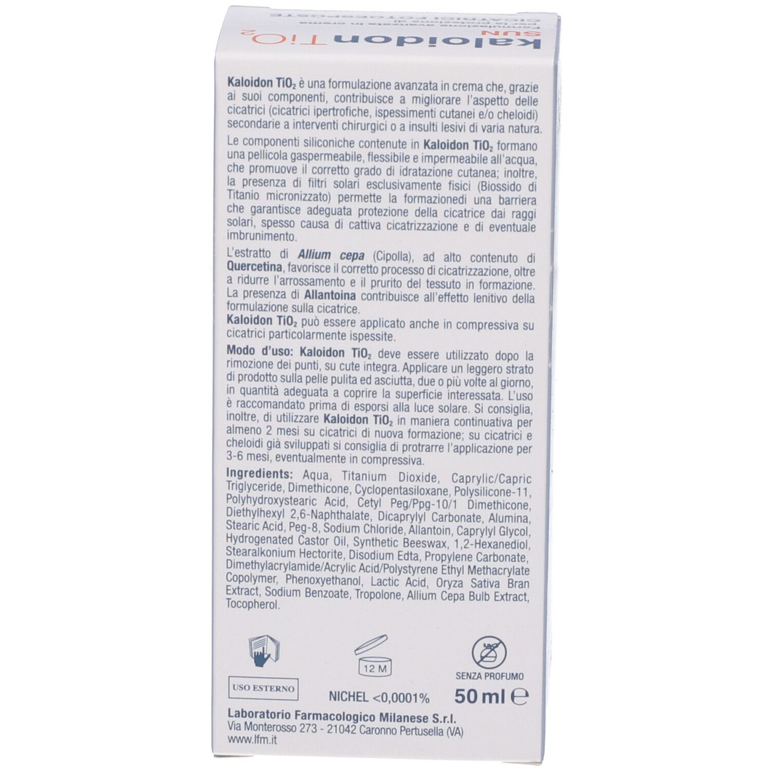 Kaloidon Tio2 Crema Cicatrici Spf50+ 50 Ml